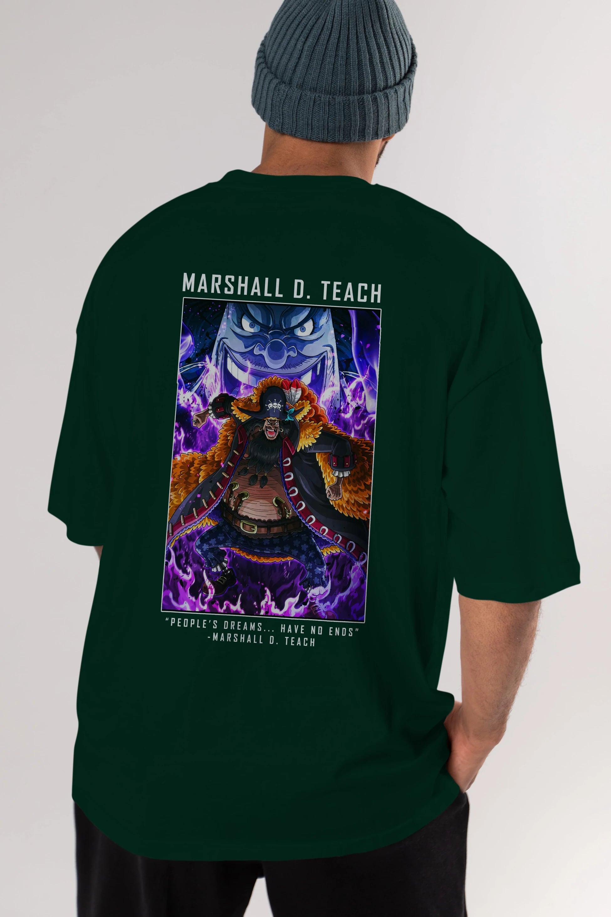 Blackbeard Anime Arka Baskılı Oversize t-shirt Erkek Kadın Unisex %100 pamuk tişort