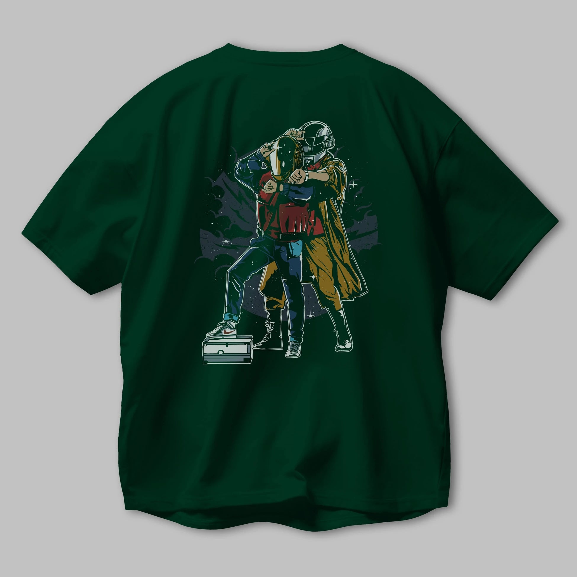 Back To The Beat Arka Baskılı Oversize t-shirt Erkek Kadın Unisex %100 Pamuk