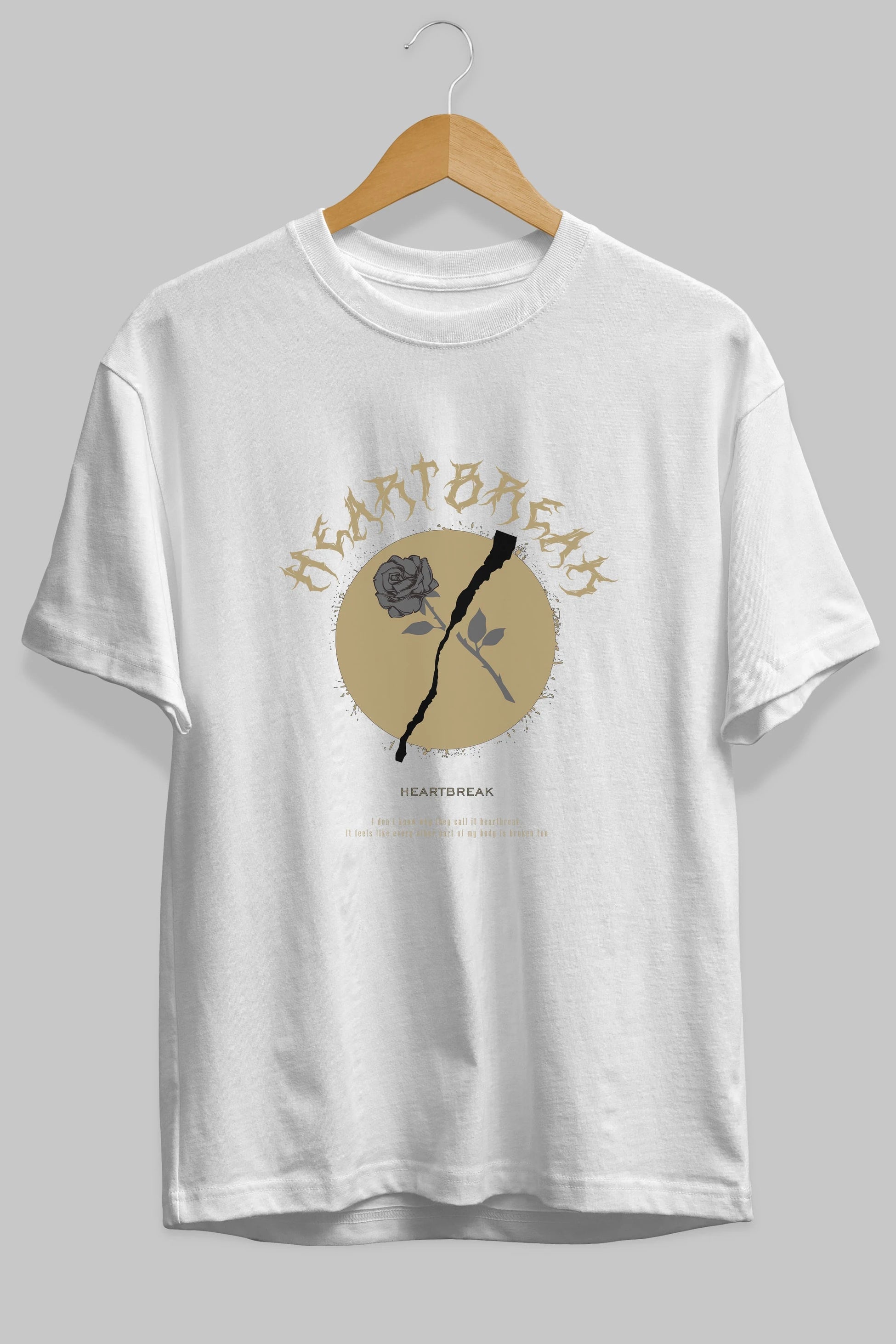 Heartbreak Ön Baskılı Oversize t-shirt Erkek Kadın Unisex