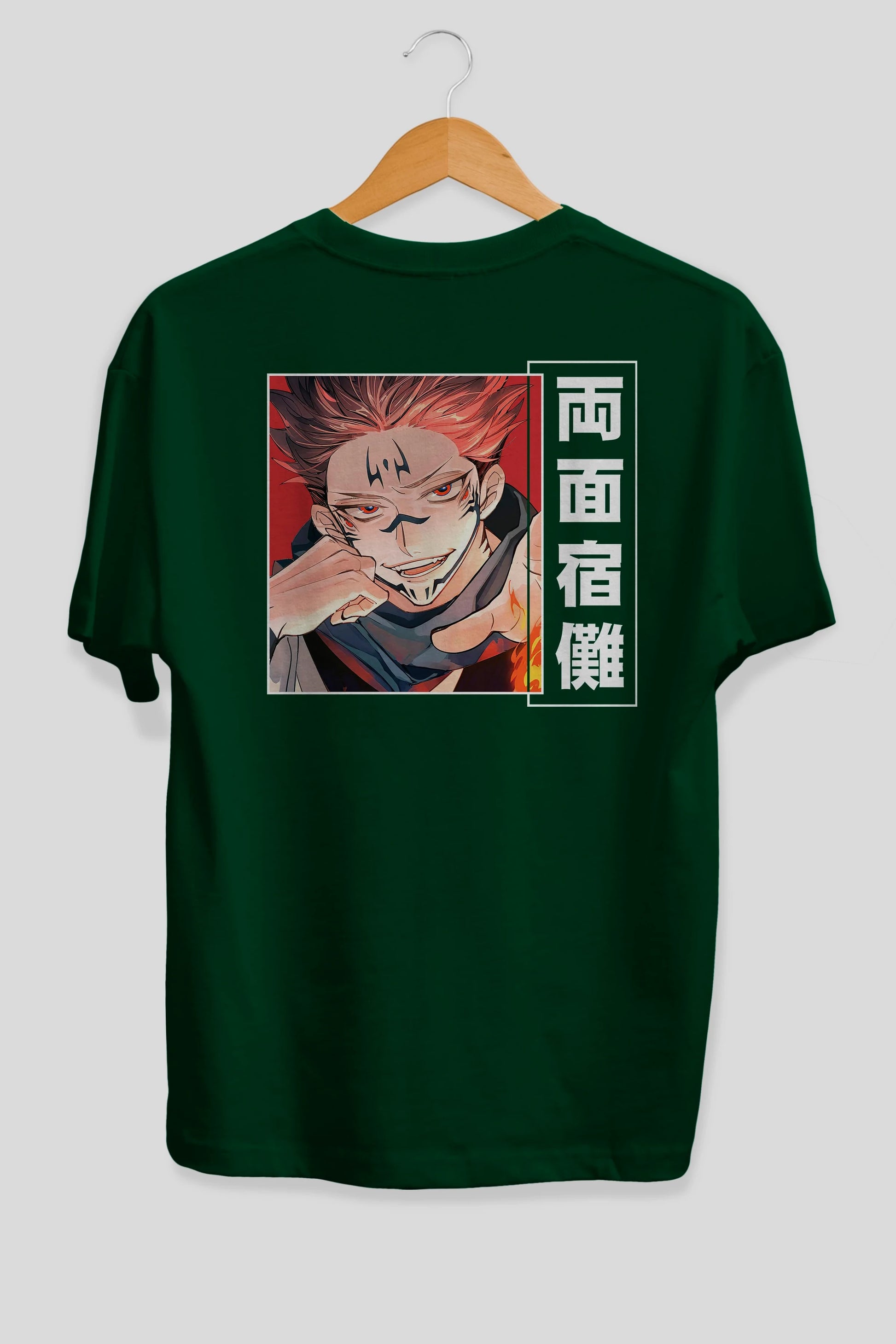 Sukuna Ryoumen 4 Anime Arka Baskılı Oversize t-shirt Erkek Kadın Unisex