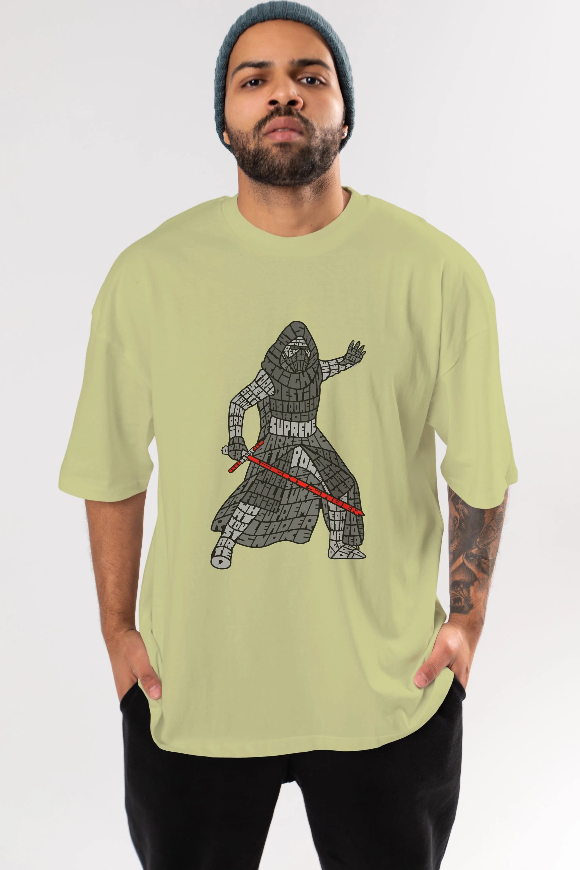 Kylo Ön Baskılı Oversize t-shirt %100 pamuk Erkek Kadın Unisex