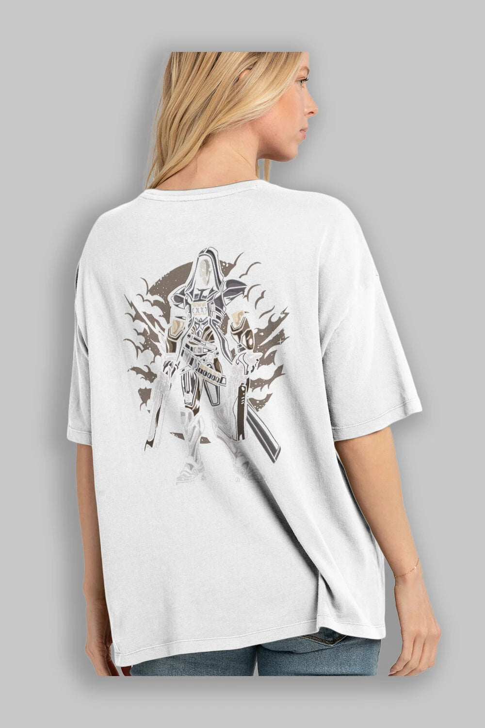 REAPER Arka Baskılı Oversize t-shirt Erkek Kadın Unisex %100 Pamuk