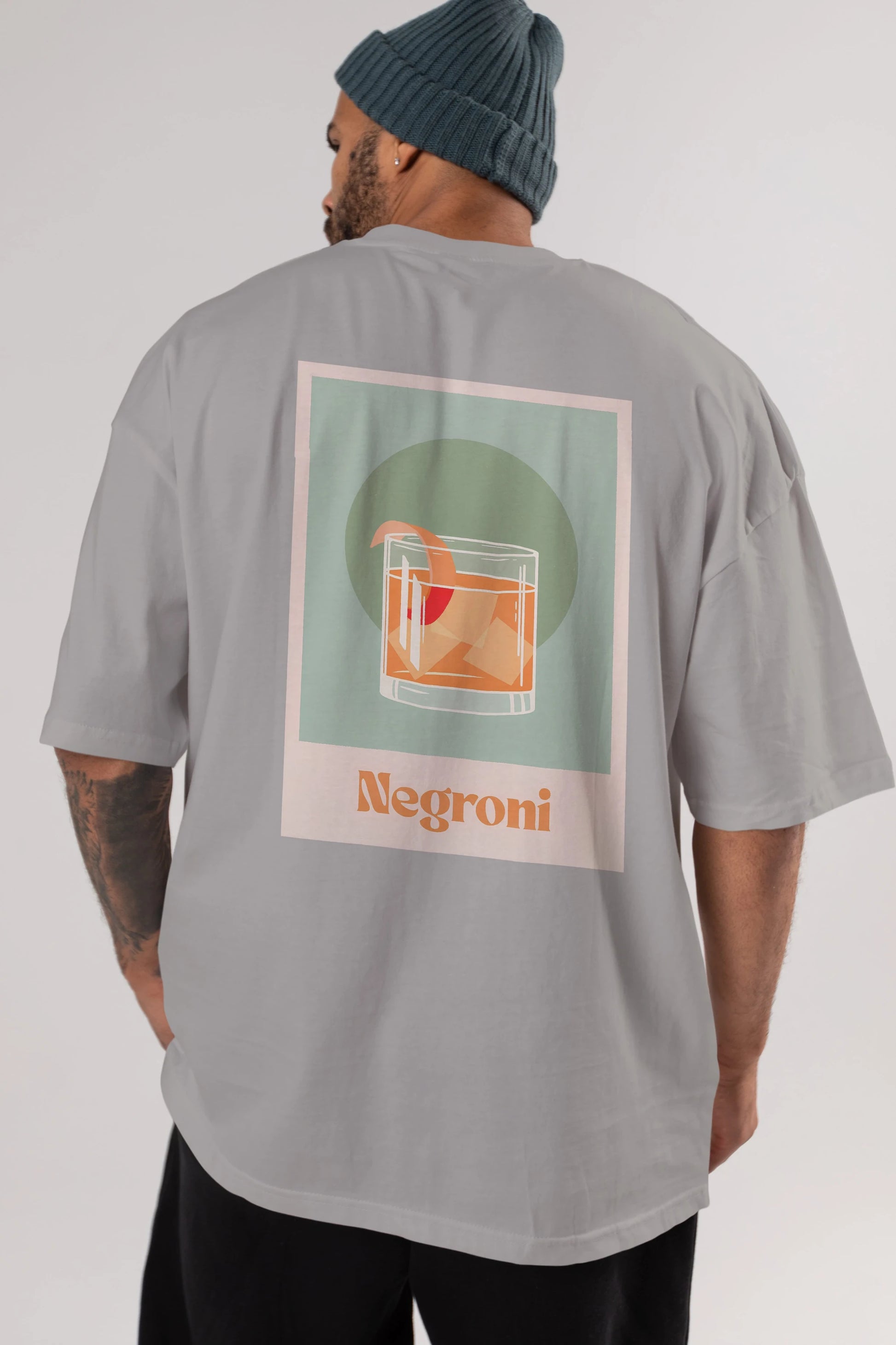 Negroni 5 Arka Baskılı Oversize t-shirt Erkek Kadın Unisex %100 Pamuk Bisiklet Yaka tişort