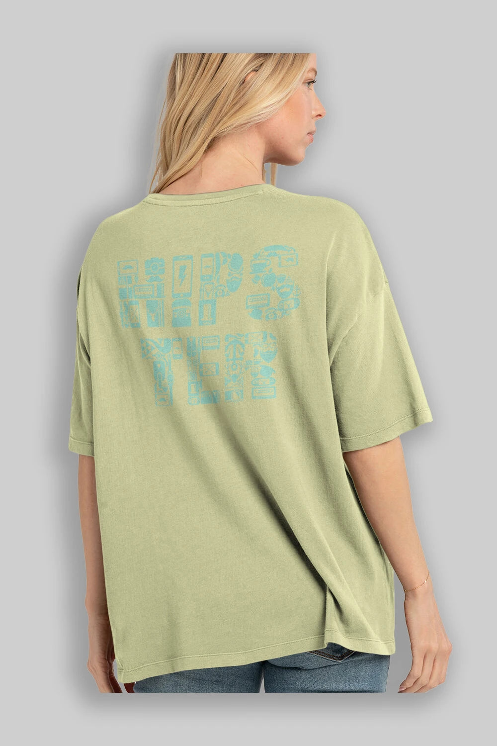 HIPSTER Arka Baskılı Oversize t-shirt %100 pamuk Erkek Kadın Unisex