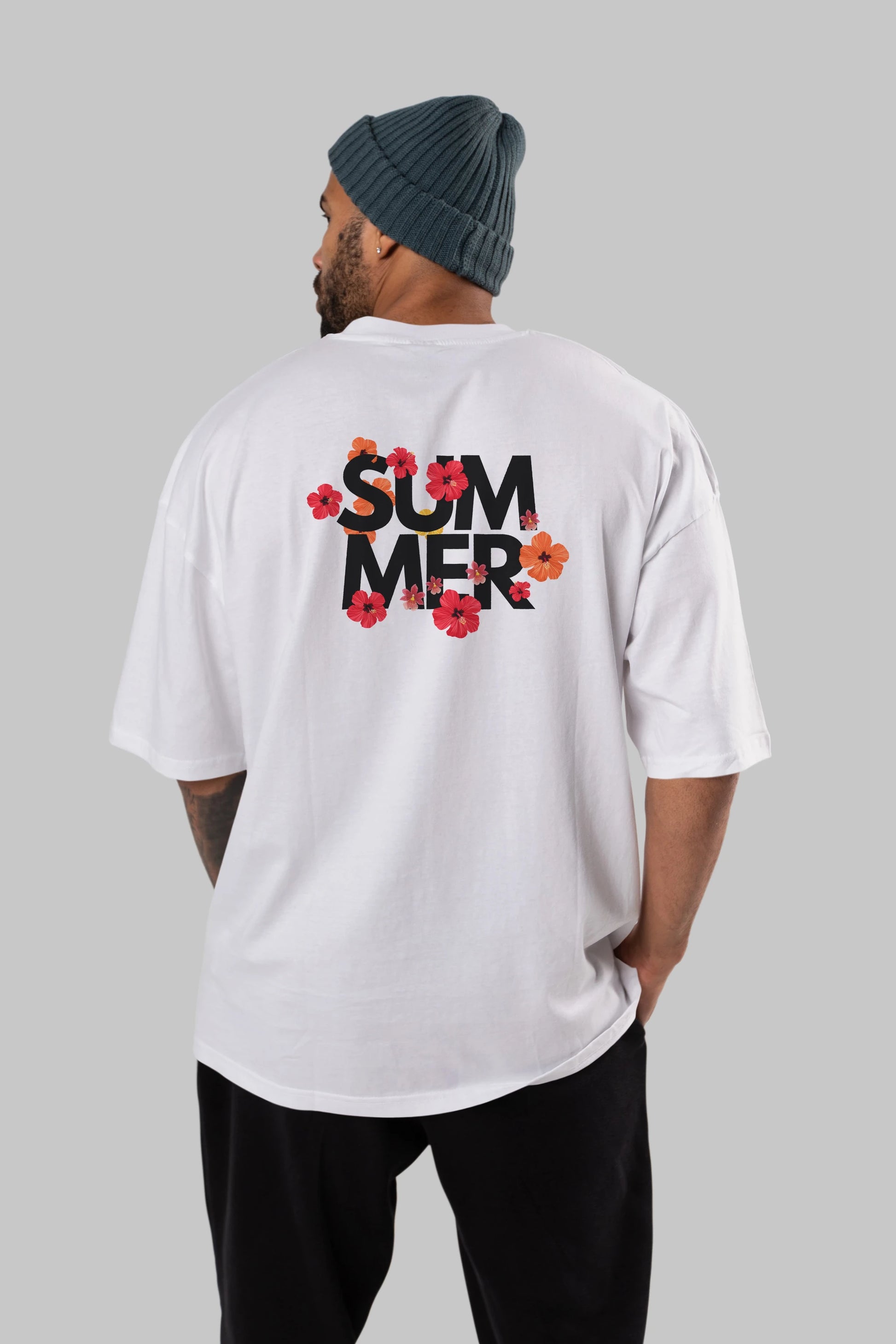Summer Yazılı 2 Arka Baskılı Oversize t-shirt Erkek Kadın Unisex