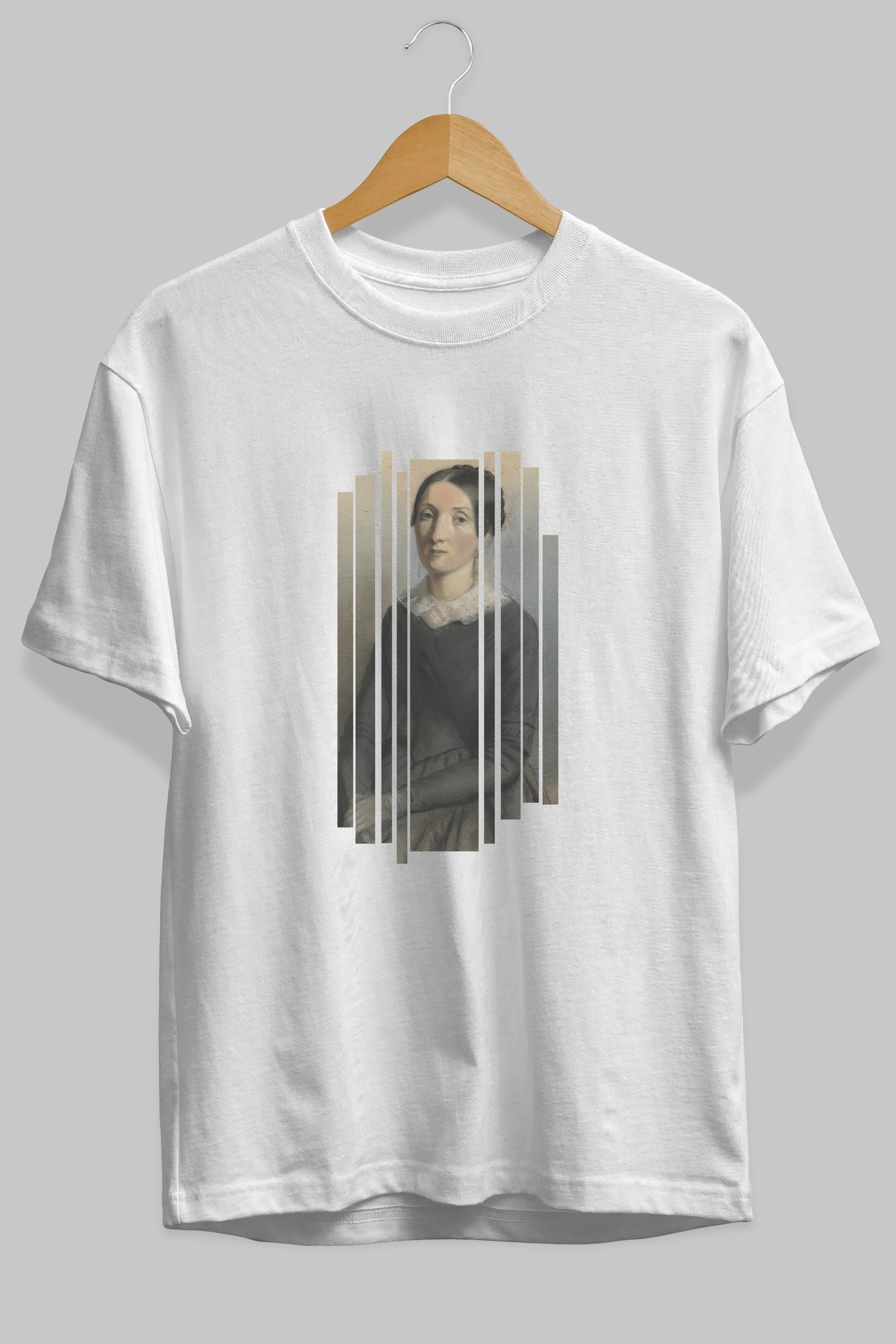 Retro Portre Ön Baskılı Oversize t-shirt Erkek Kadın Unisex