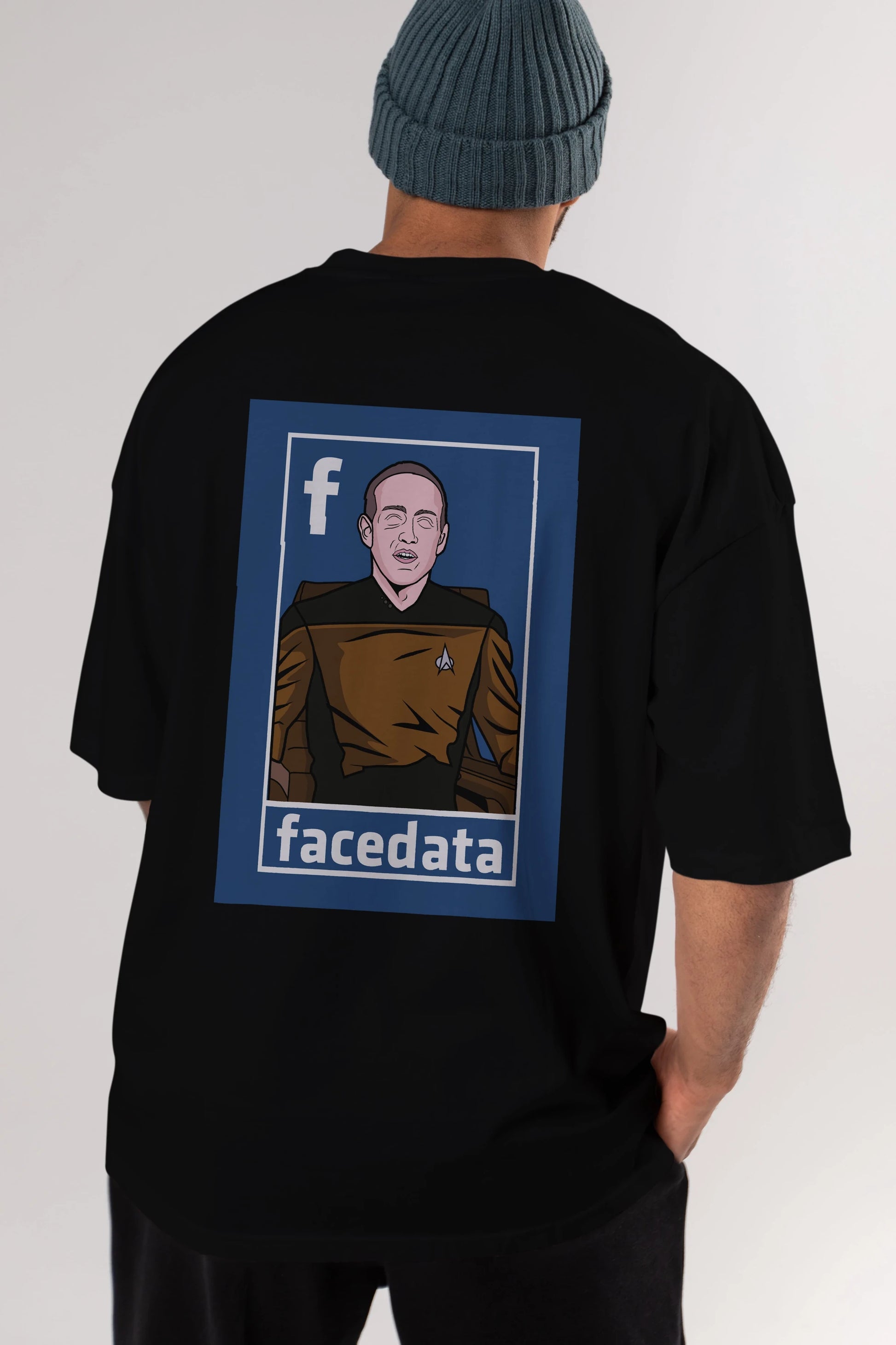 Zukerberg Data Arka Baskılı Oversize t-shirt Erkek Kadın Unisex %100 Pamuk tişort
