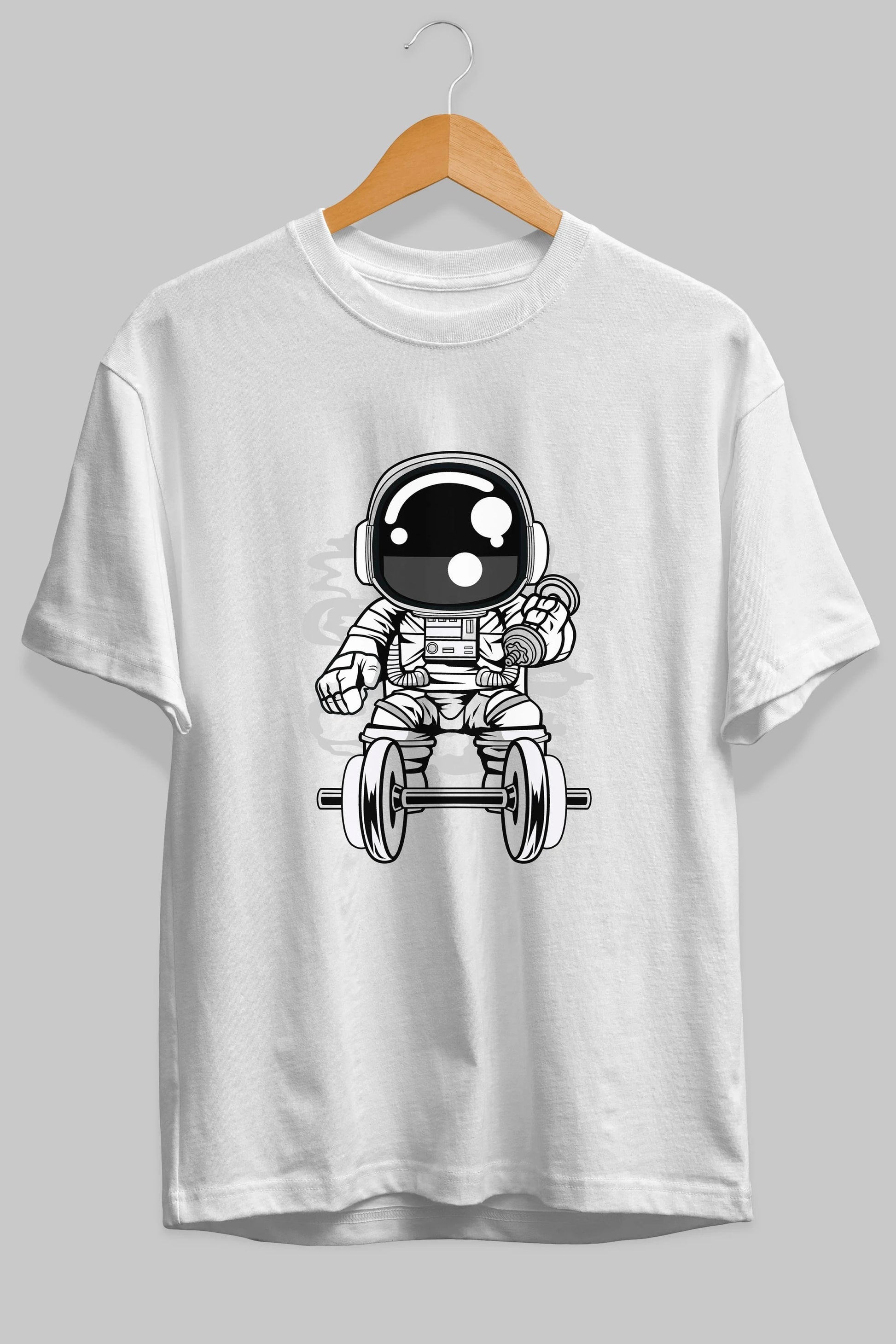 Astronaut Gym Ön Baskılı Oversize t-shirt Erkek Kadın Unisex