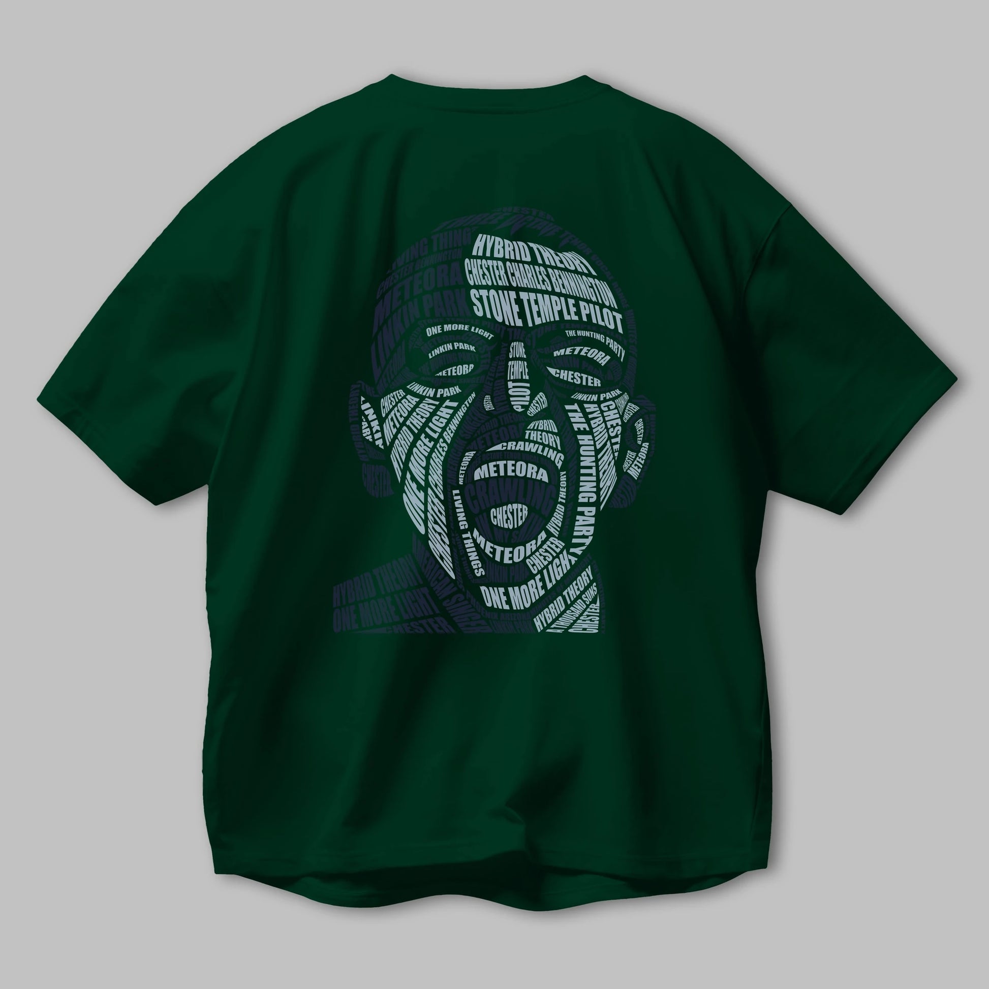 Chester Bennington Calligram Arka Baskılı Oversize t-shirt %100 pamuk Erkek Kadın Unisex