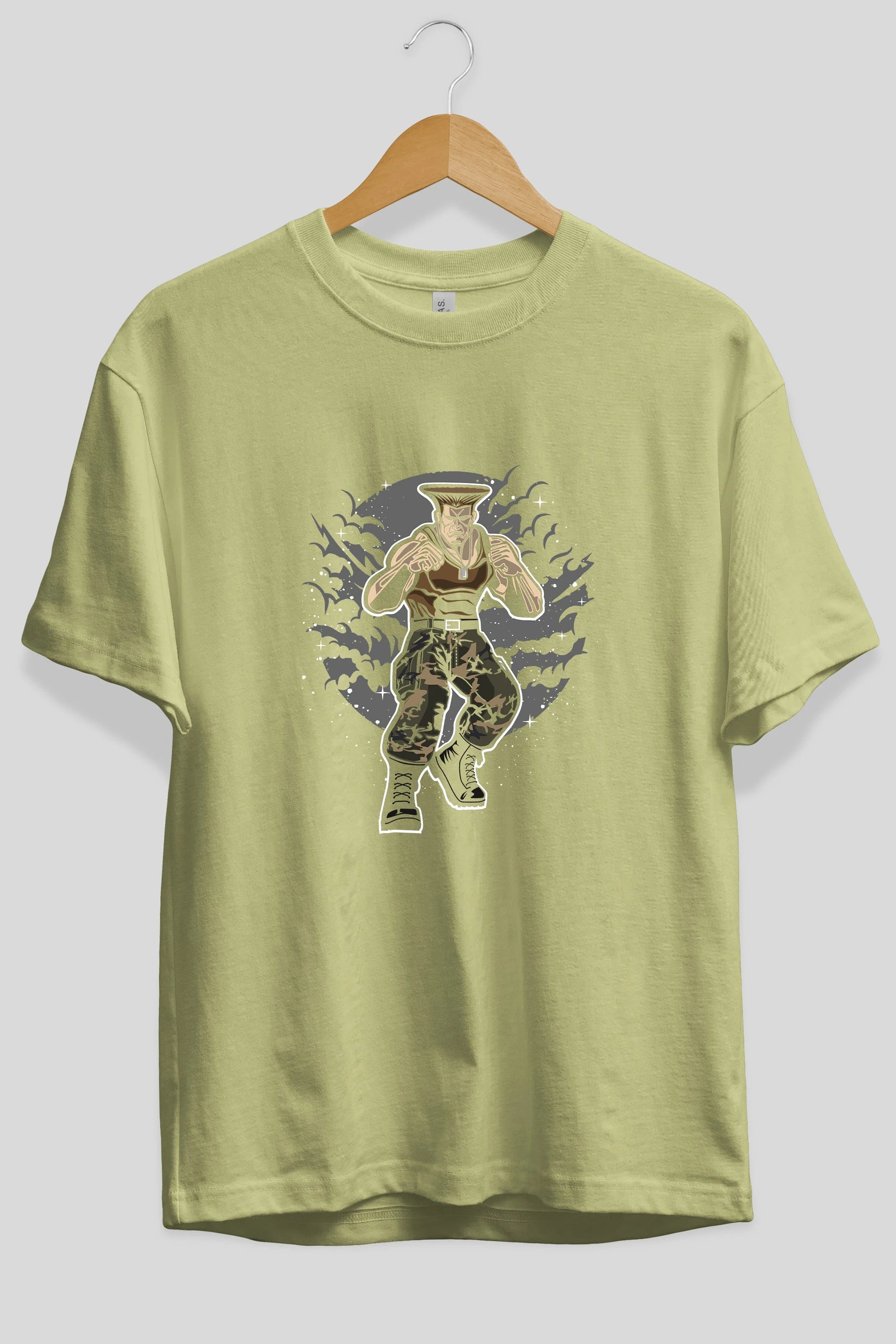 Guile Ön Baskılı Oversize t-shirt Erkek Kadın Unisex %100 Pamuk tişort
