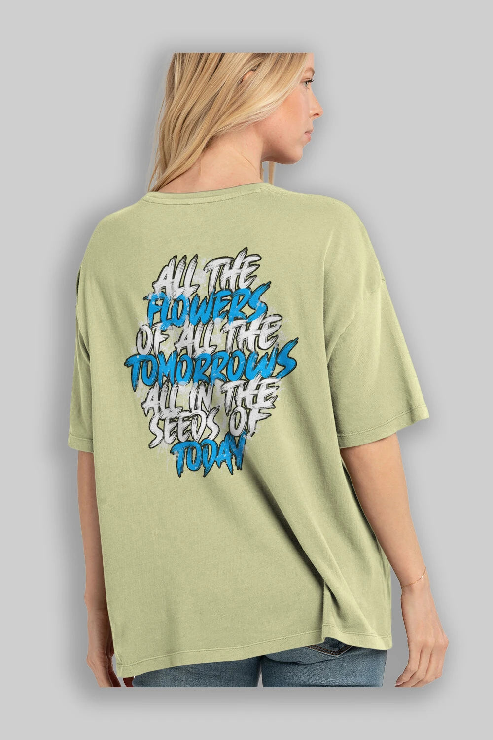 All The Flowers Of All The Tomorrows Arka Baskılı Oversize t-shirt Erkek Kadın Unisex