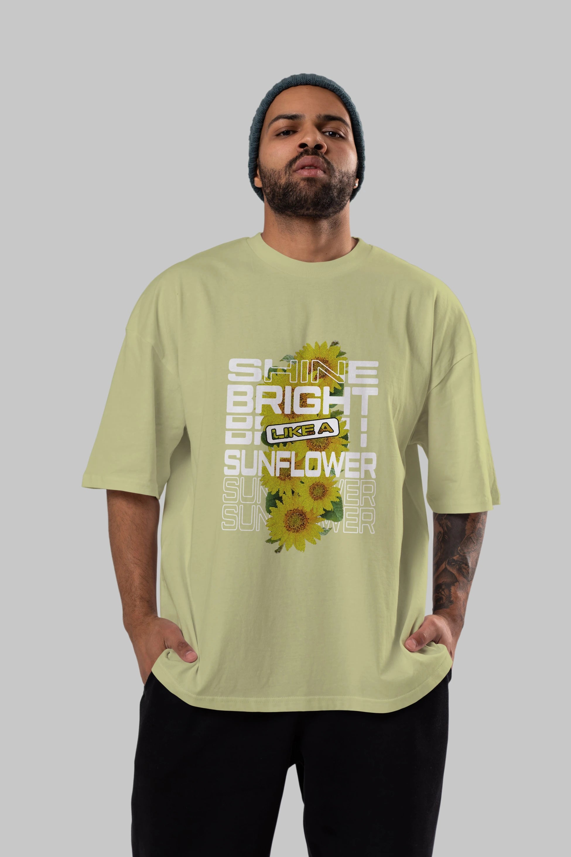 Shine bright like a sunflower Ön Baskılı Oversize t-shirt Erkek Kadın Unisex