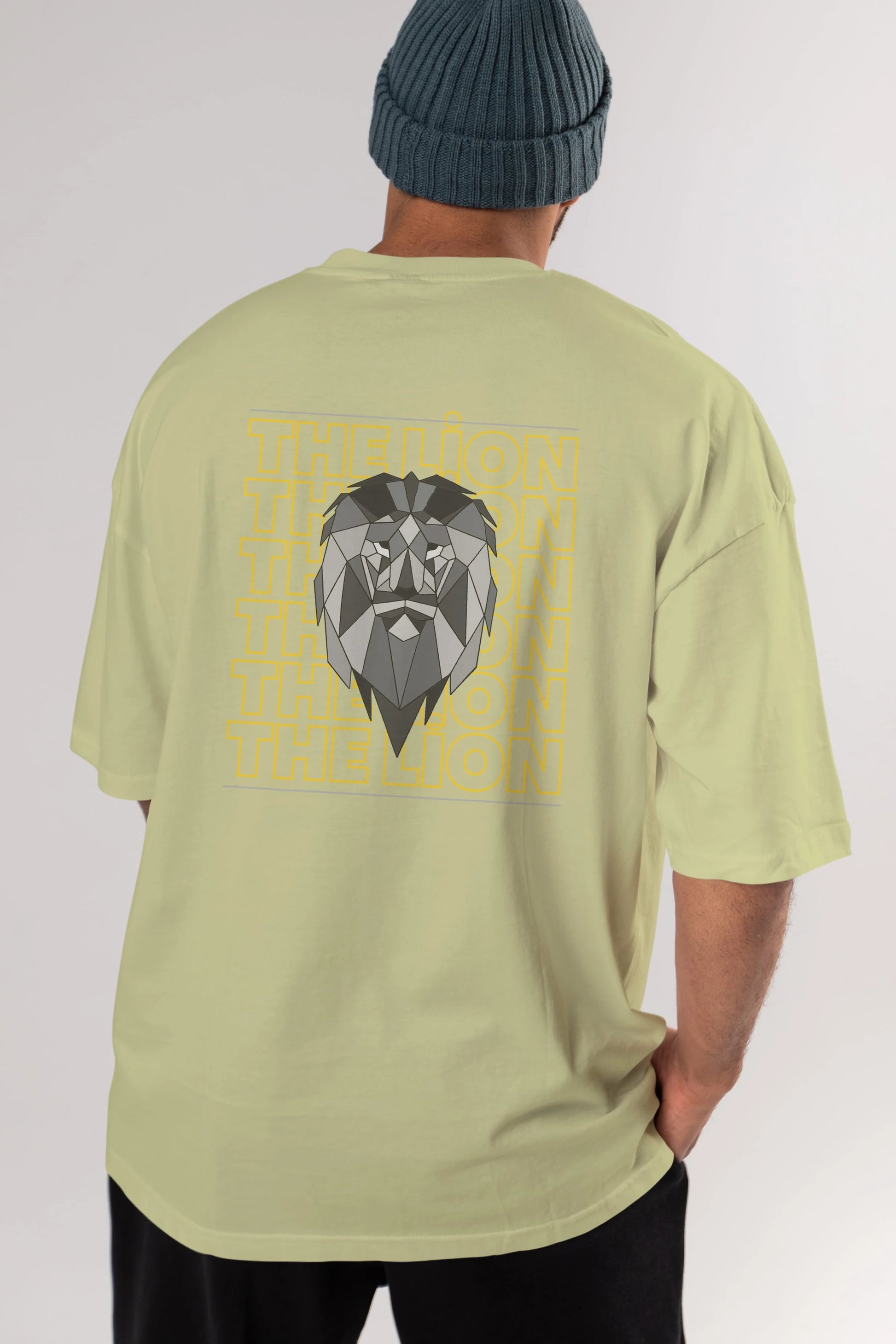 The Lion Yazılı Arka Baskılı Oversize t-shirt Erkek Kadın Unisex