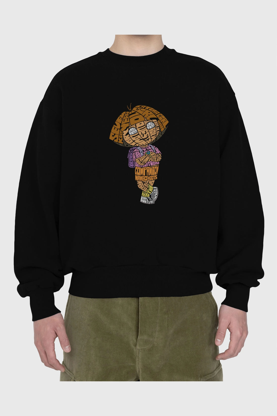 Dora Ön Baskılı Oversize Sweatshirt Erkek Kadın Unisex