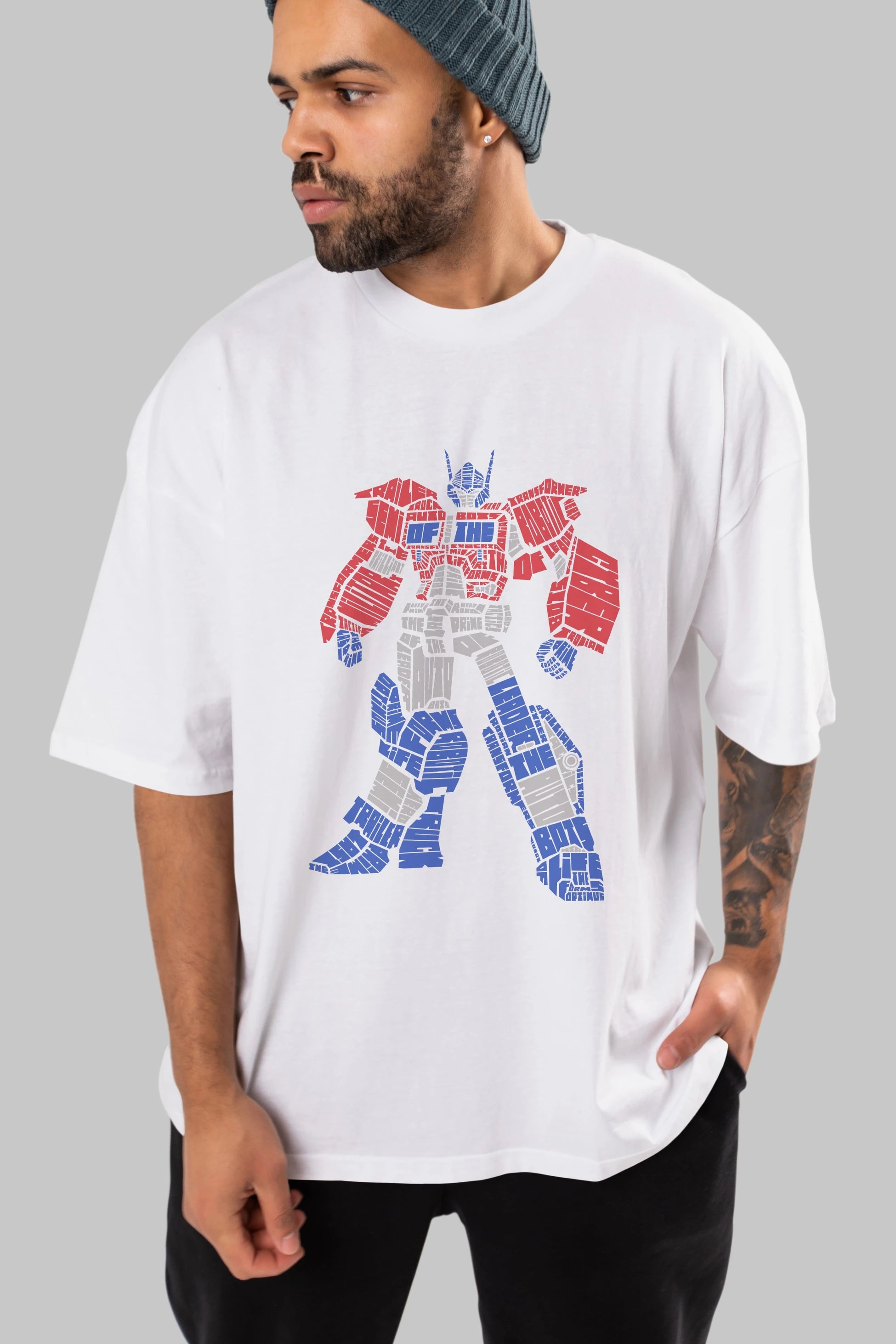 Optimus Prime Ön Baskılı Oversize t-shirt %100 pamuk Erkek Kadın Unisex