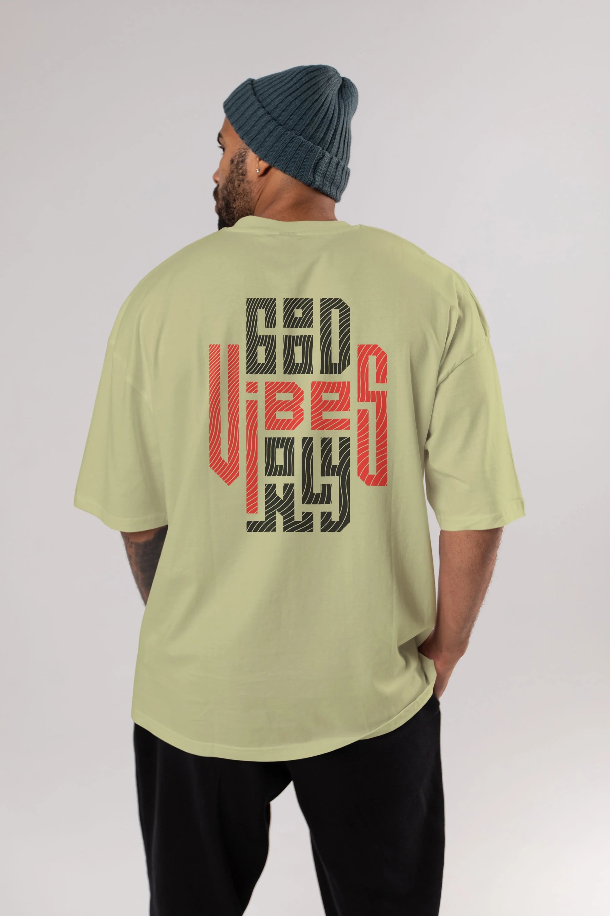 Good Vibes Only 2 Yazılı Arka Baskılı Oversize t-shirt Erkek Kadın Unisex