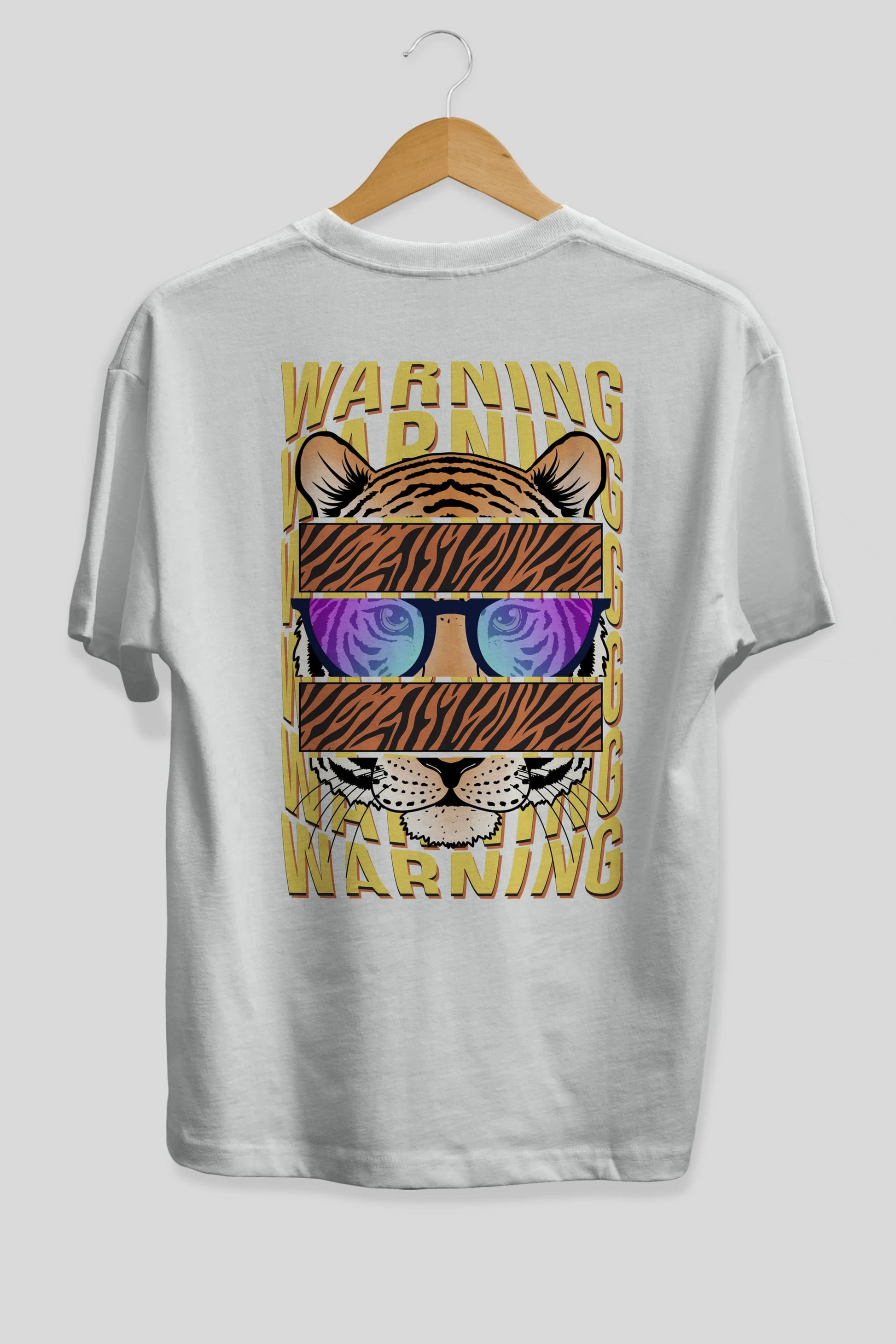 Warning Yazılı Arka Baskılı Oversize t-shirt Erkek Kadın Unisex
