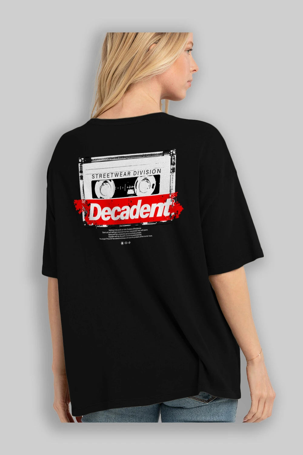 Decadent Arka Baskılı Oversize t-shirt Erkek Kadın Unisex
