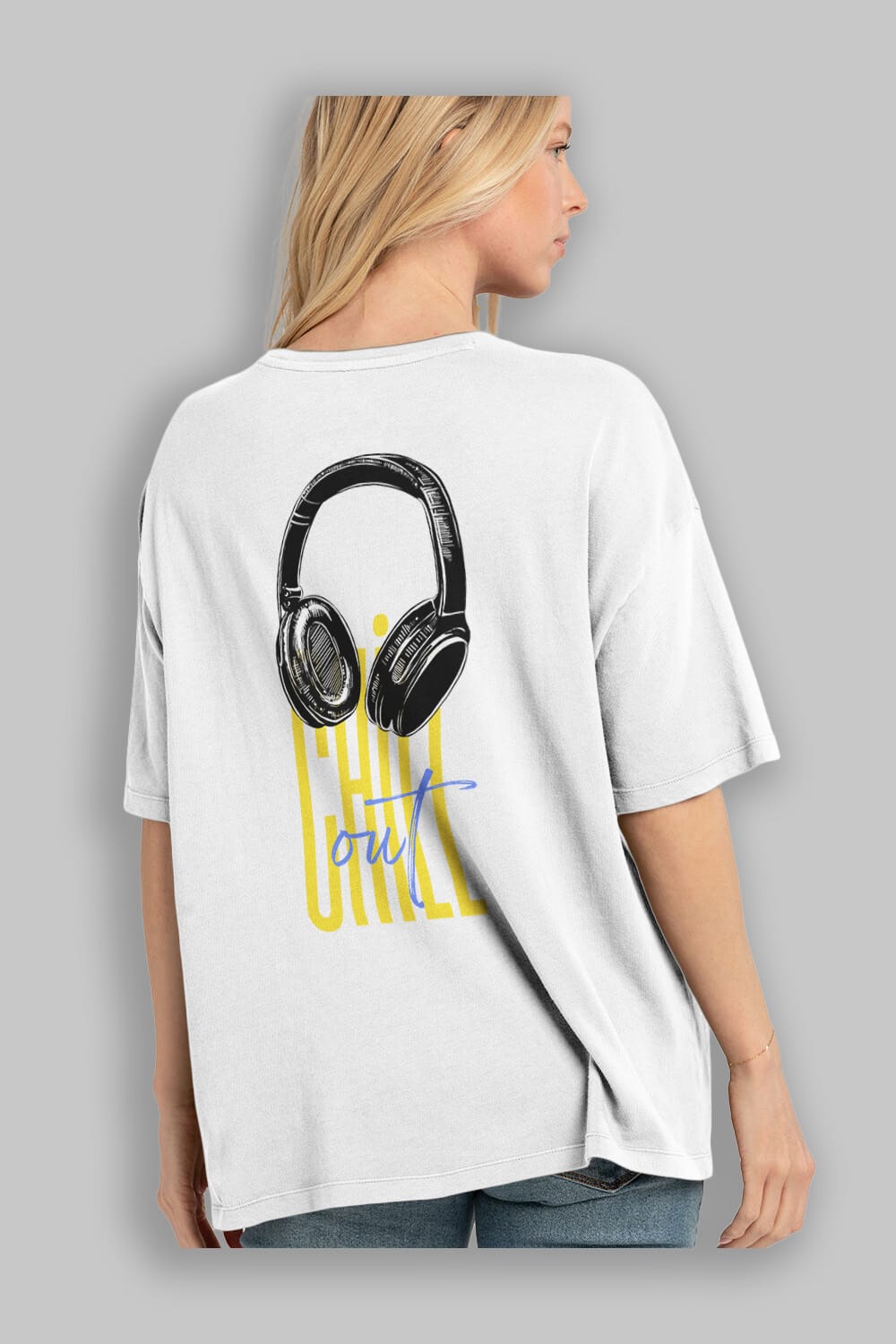 Chill Out Yazılı Arka Baskılı Oversize t-shirt Erkek Kadın Unisex