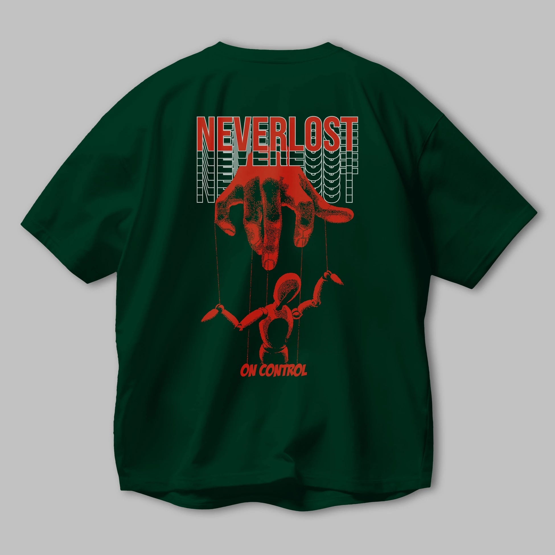 Neverlost on Control Arka Baskılı Oversize t-shirt Erkek Kadın Unisex