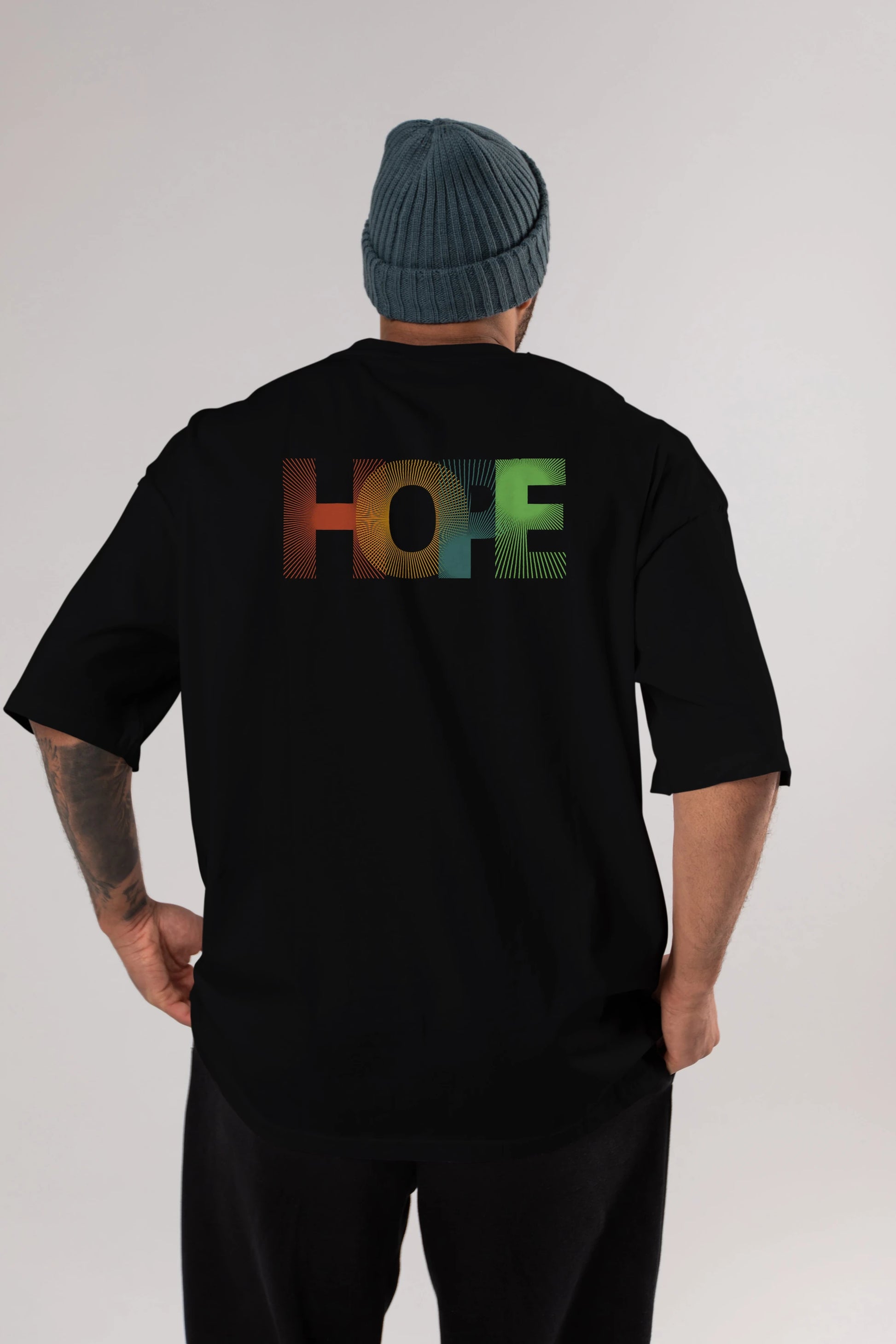 Hope Arka Baskılı Oversize t-shirt Erkek Kadın Unisex