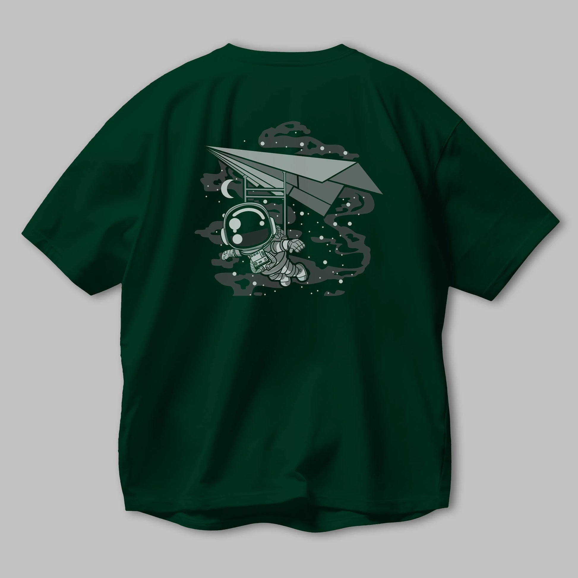 Astronaut Flying Arka Baskılı Oversize t-shirt Erkek Kadın Unisex