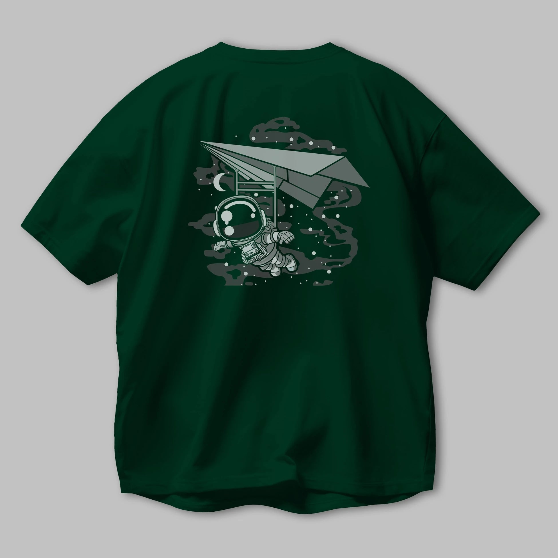 Astronaut Flying Arka Baskılı Oversize t-shirt Erkek Kadın Unisex