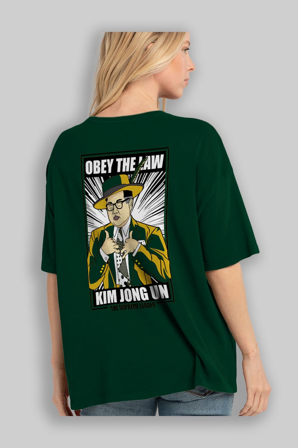 The Mask Jong Un Arka Baskılı Oversize t-shirt Erkek Kadın Unisex %100 Pamuk tişort