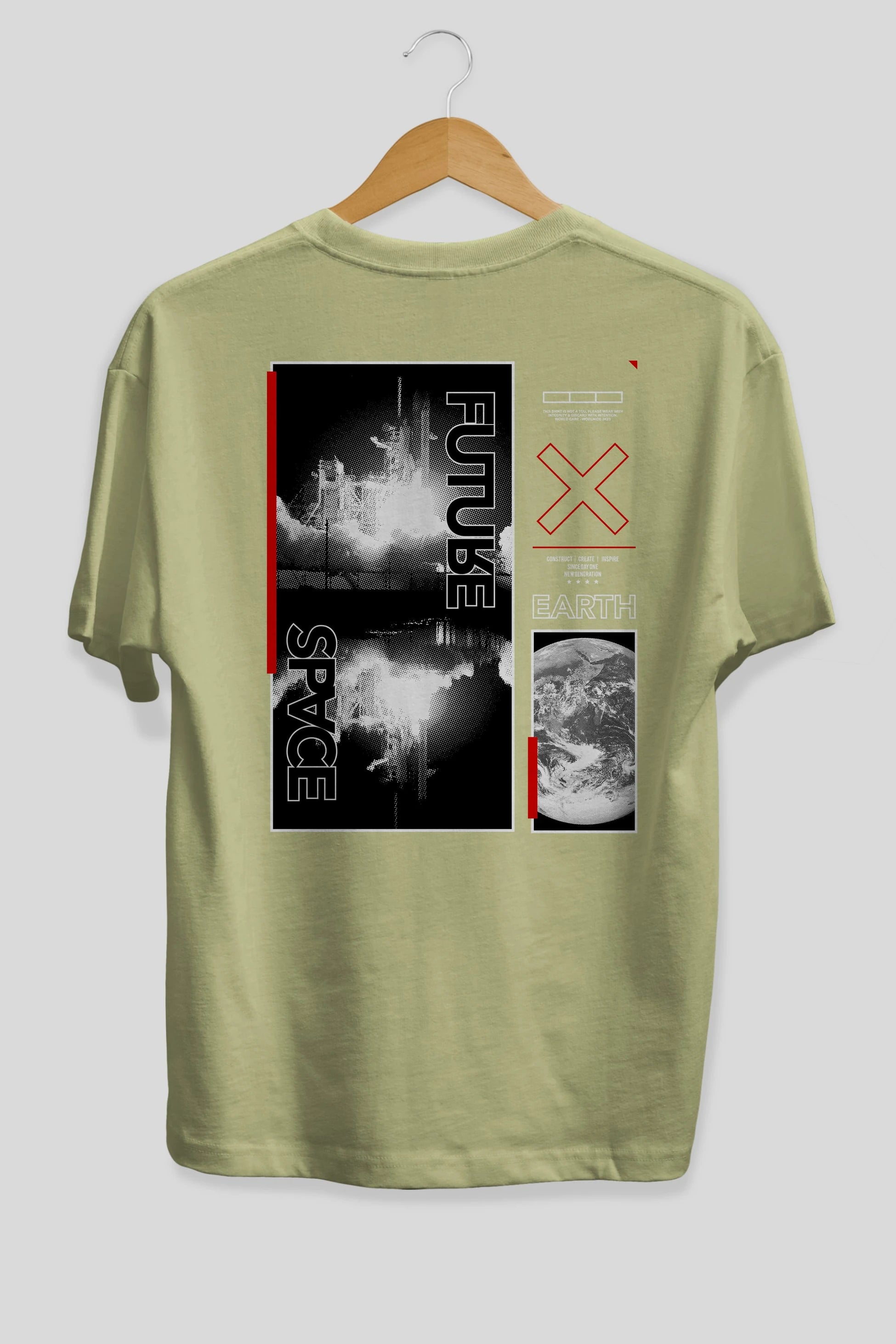 Future Space Arka Baskılı Oversize t-shirt Erkek Kadın Unisex