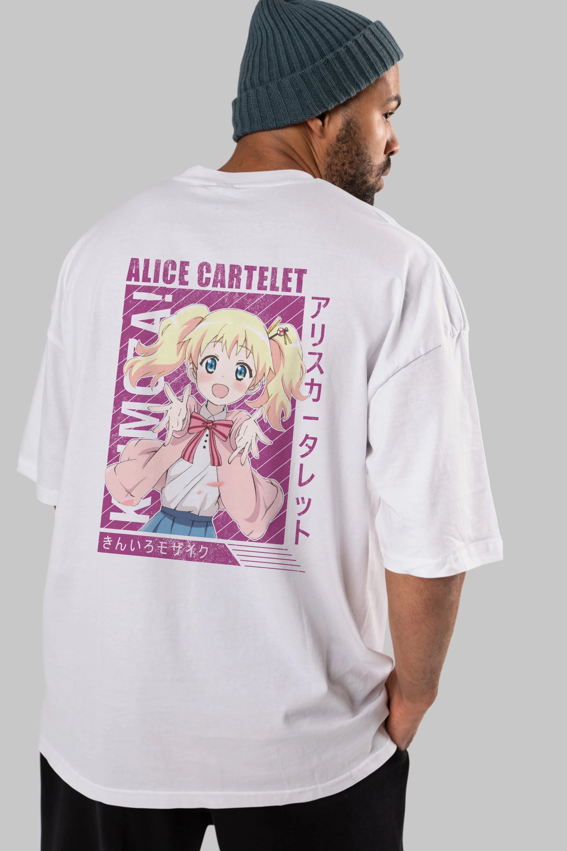 Alice Cartelet 12 Anime Arka Baskılı Oversize t-shirt Erkek Kadın Unisex