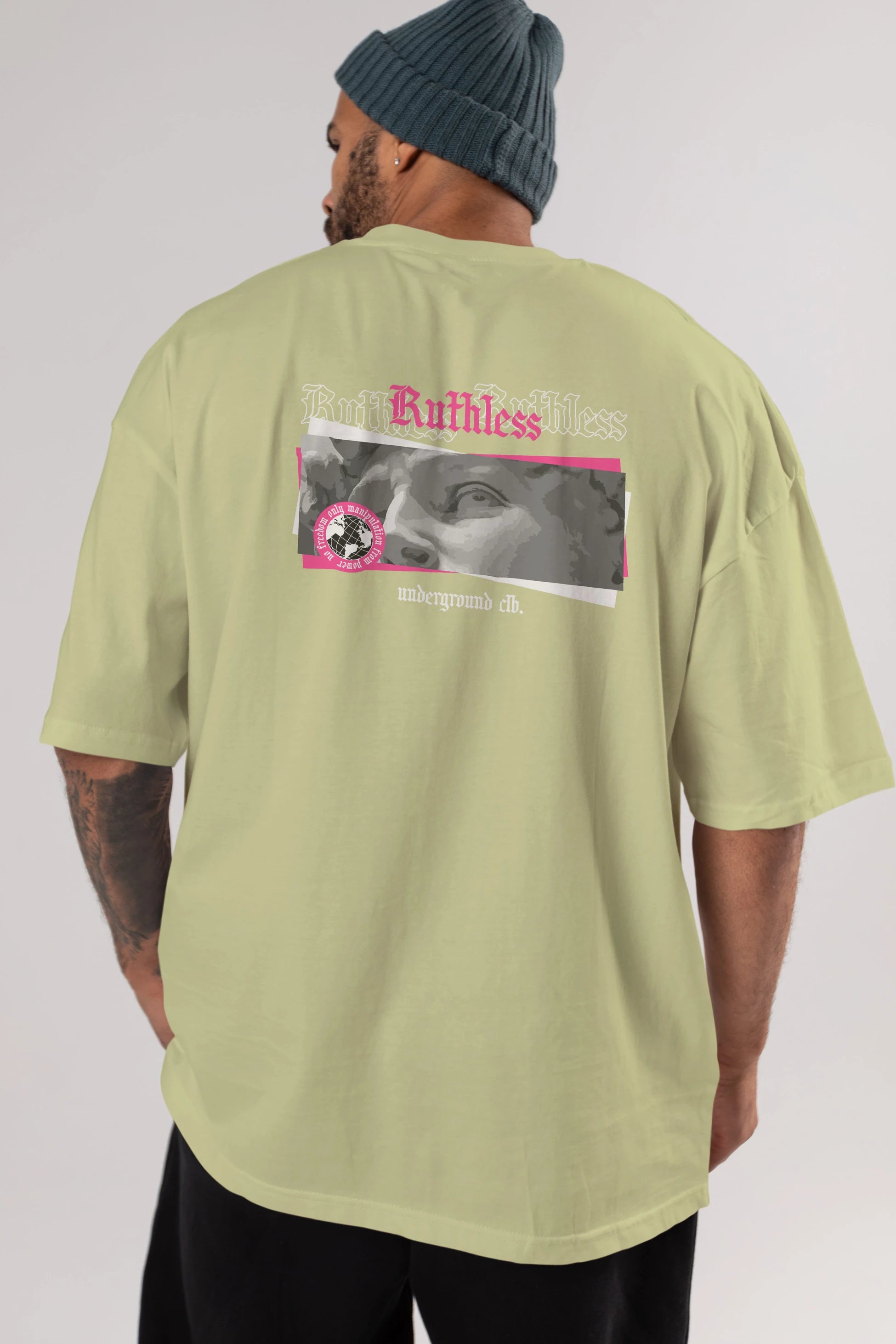 Ruthless Arka Baskılı Oversize t-shirt Erkek Kadın Unisex