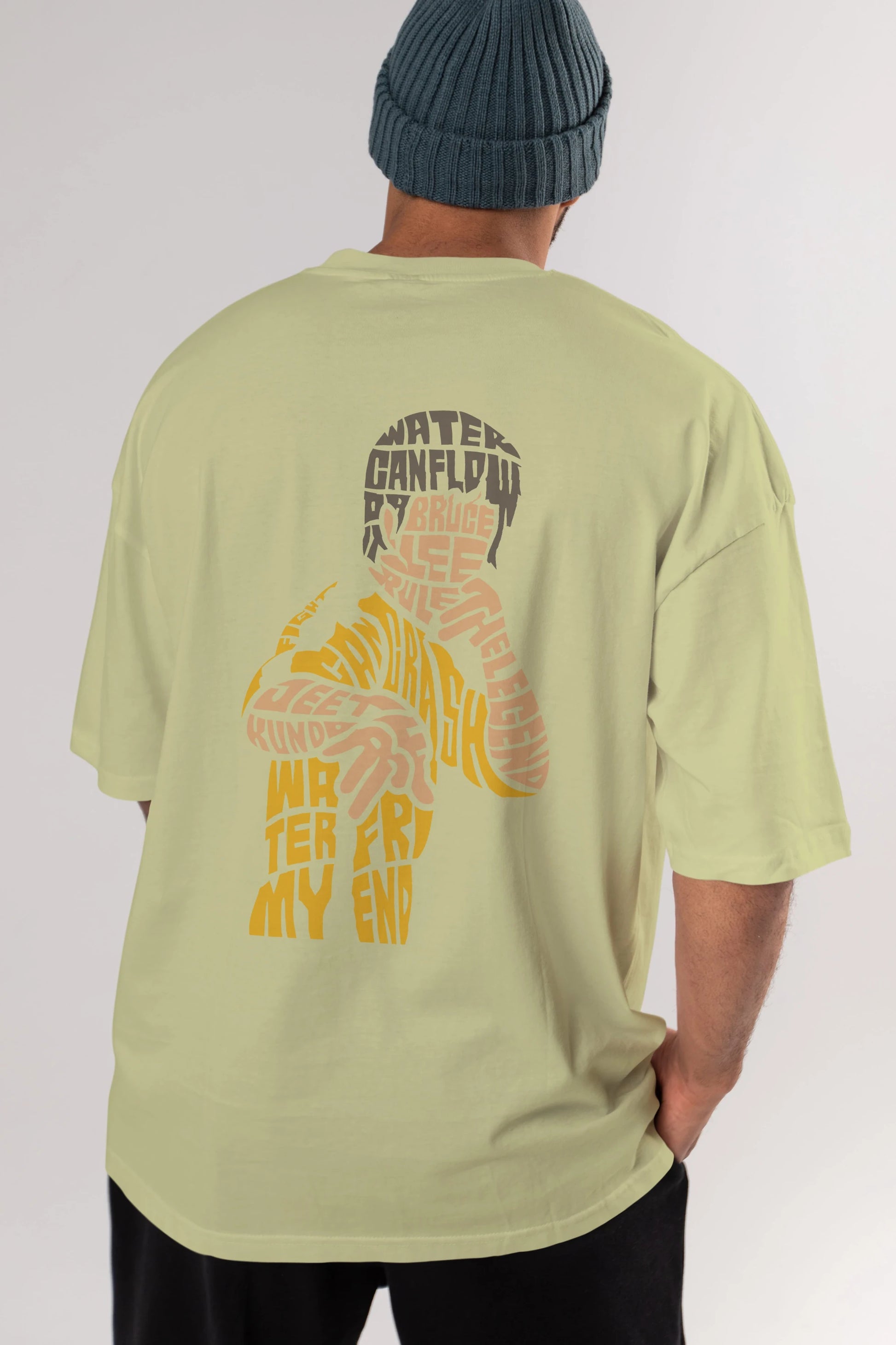 Bruce Lee Arka Baskılı Oversize t-shirt %100 pamuk Erkek Kadın Unisex