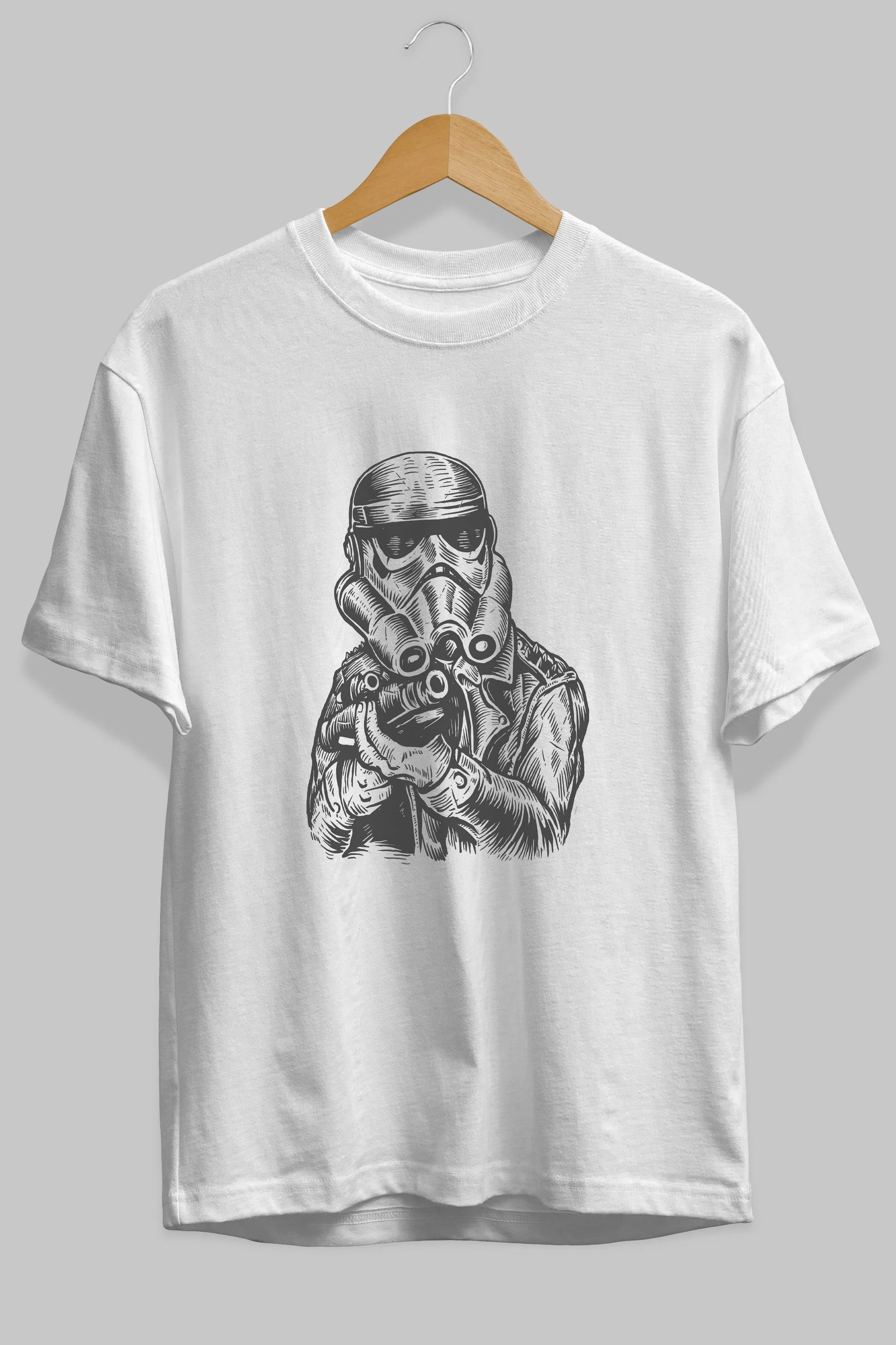 Punktrooper Ön Baskılı Oversize t-shirt Erkek Kadın Unisex %100 Pamuk tişort