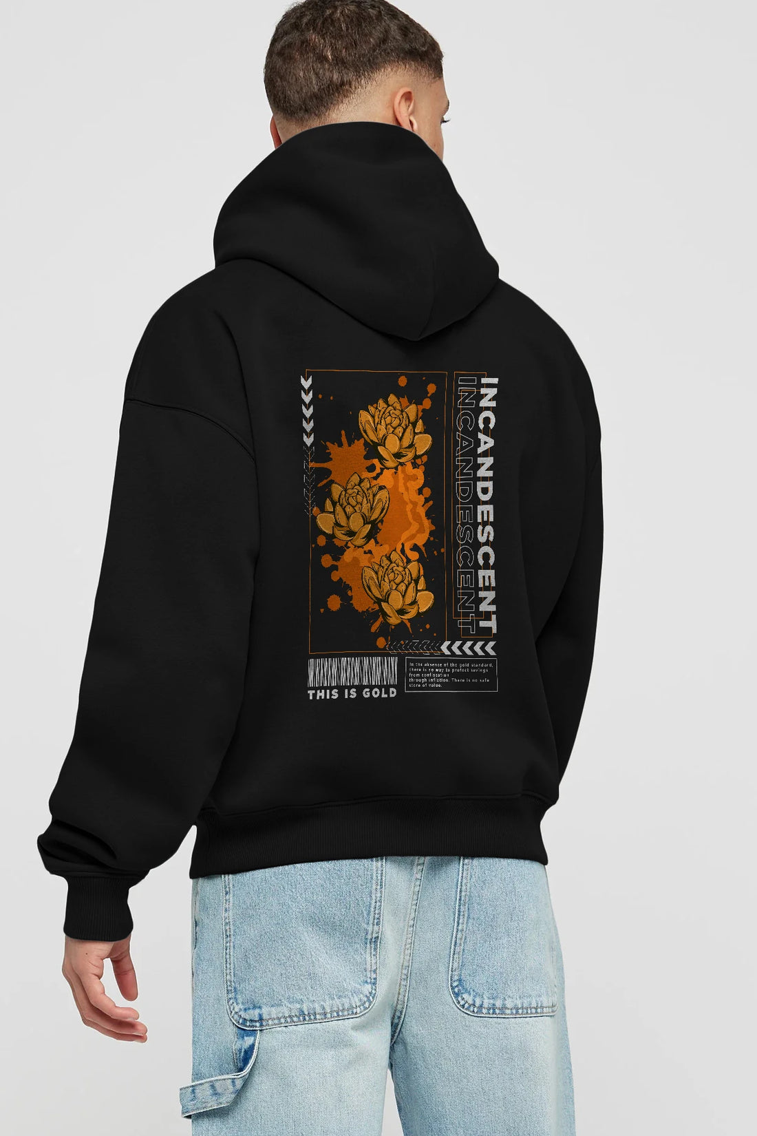 Incandescent Arka Baskılı Hoodie Oversize Kapüşonlu Sweatshirt Erkek Kadın Unisex