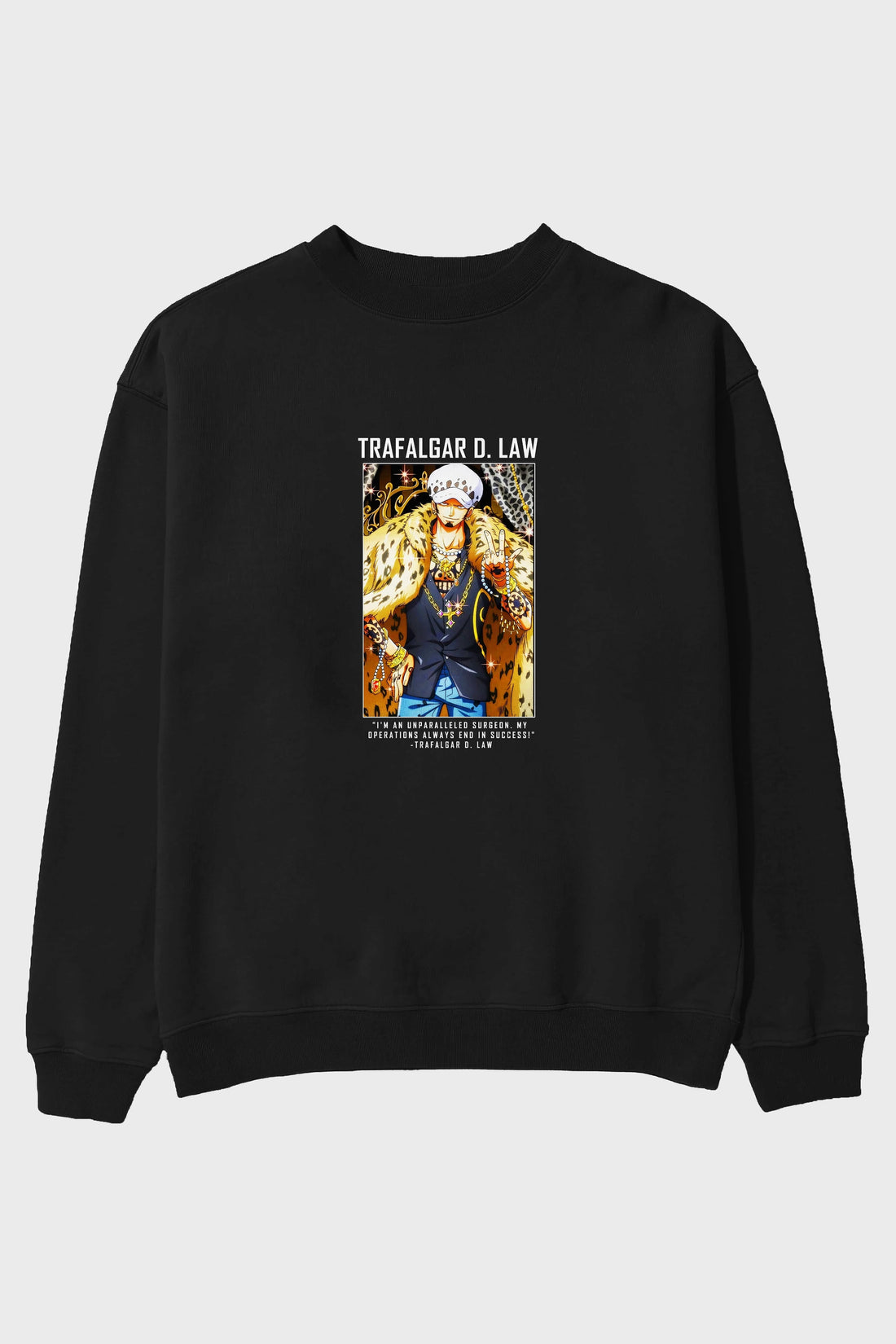 Trafalgar D. Water Law 2 Ön Baskılı Anime Oversize Sweatshirt Erkek Kadın Unisex