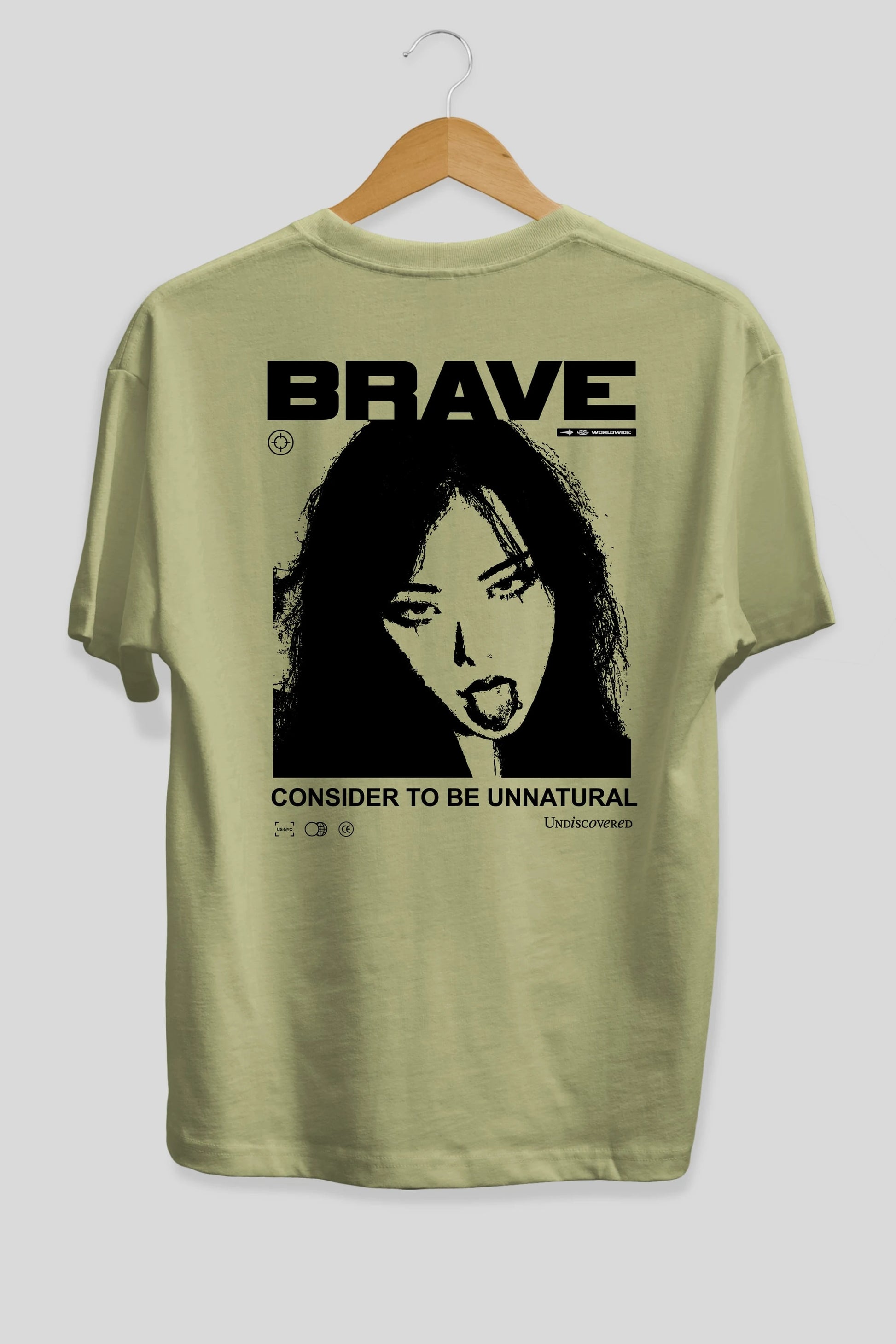 Brave Arka Baskılı Oversize t-shirt Erkek Kadın Unisex