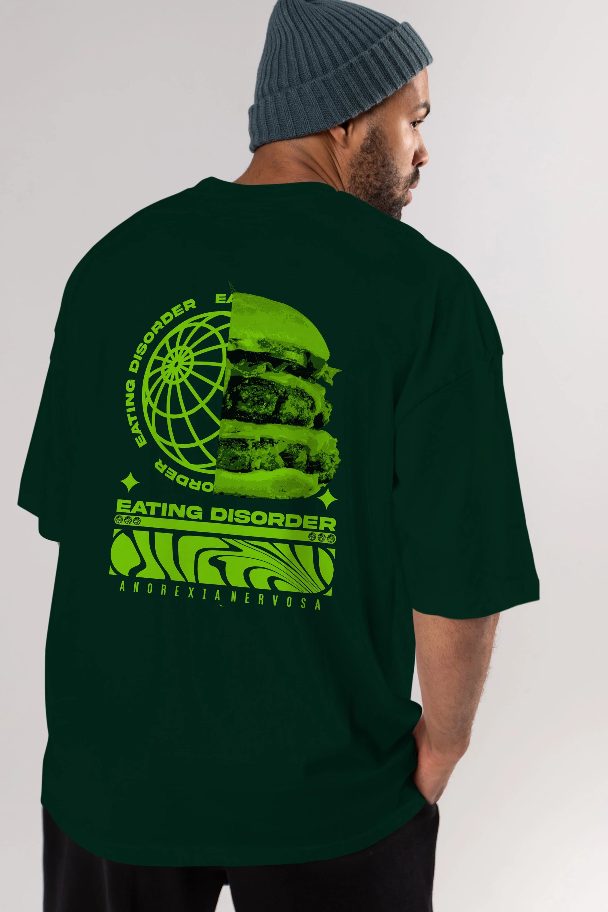 Eating Disorder Arka Baskılı Oversize t-shirt Erkek Kadın Unisex