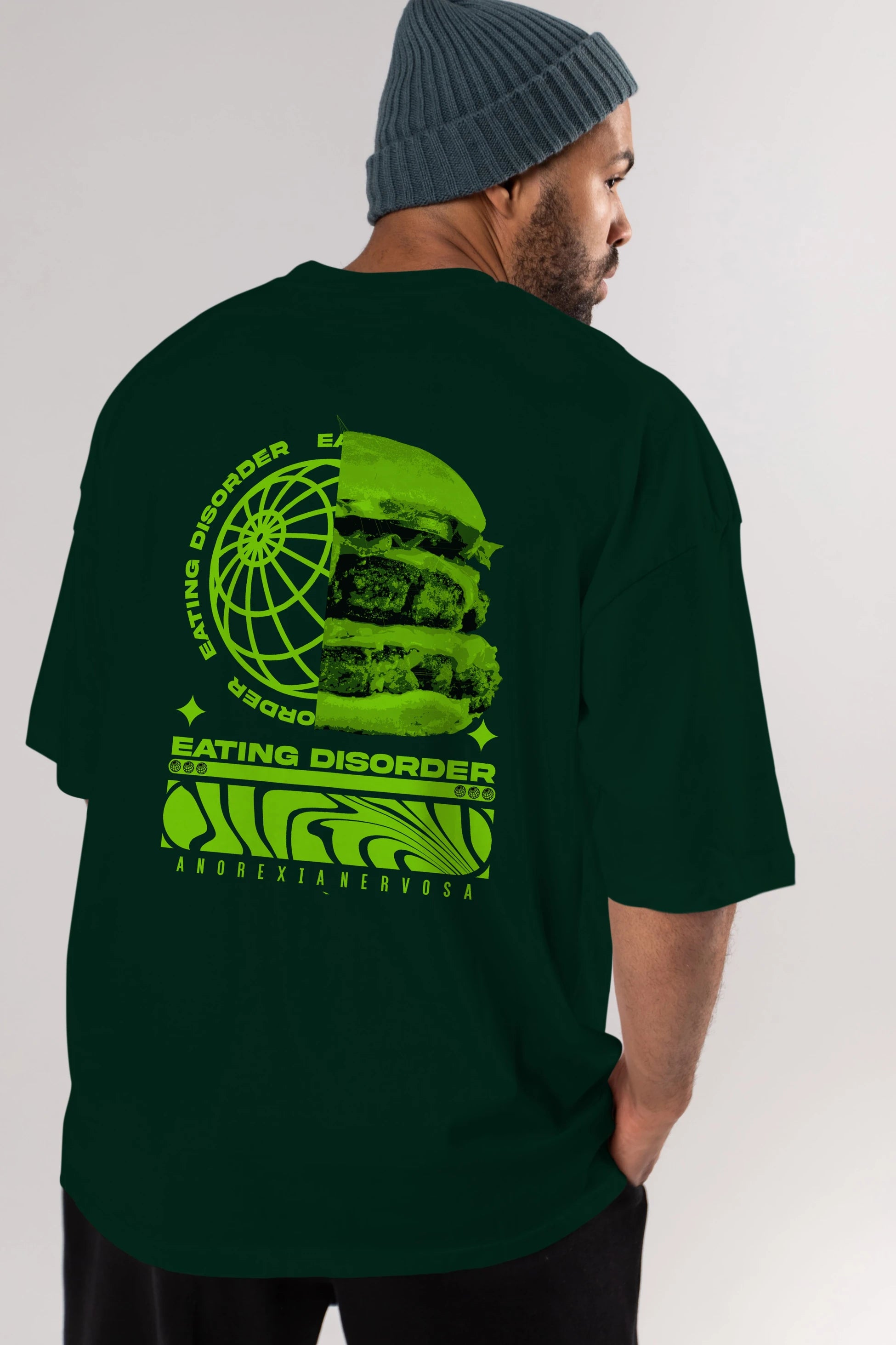 Eating Disorder Arka Baskılı Oversize t-shirt Erkek Kadın Unisex