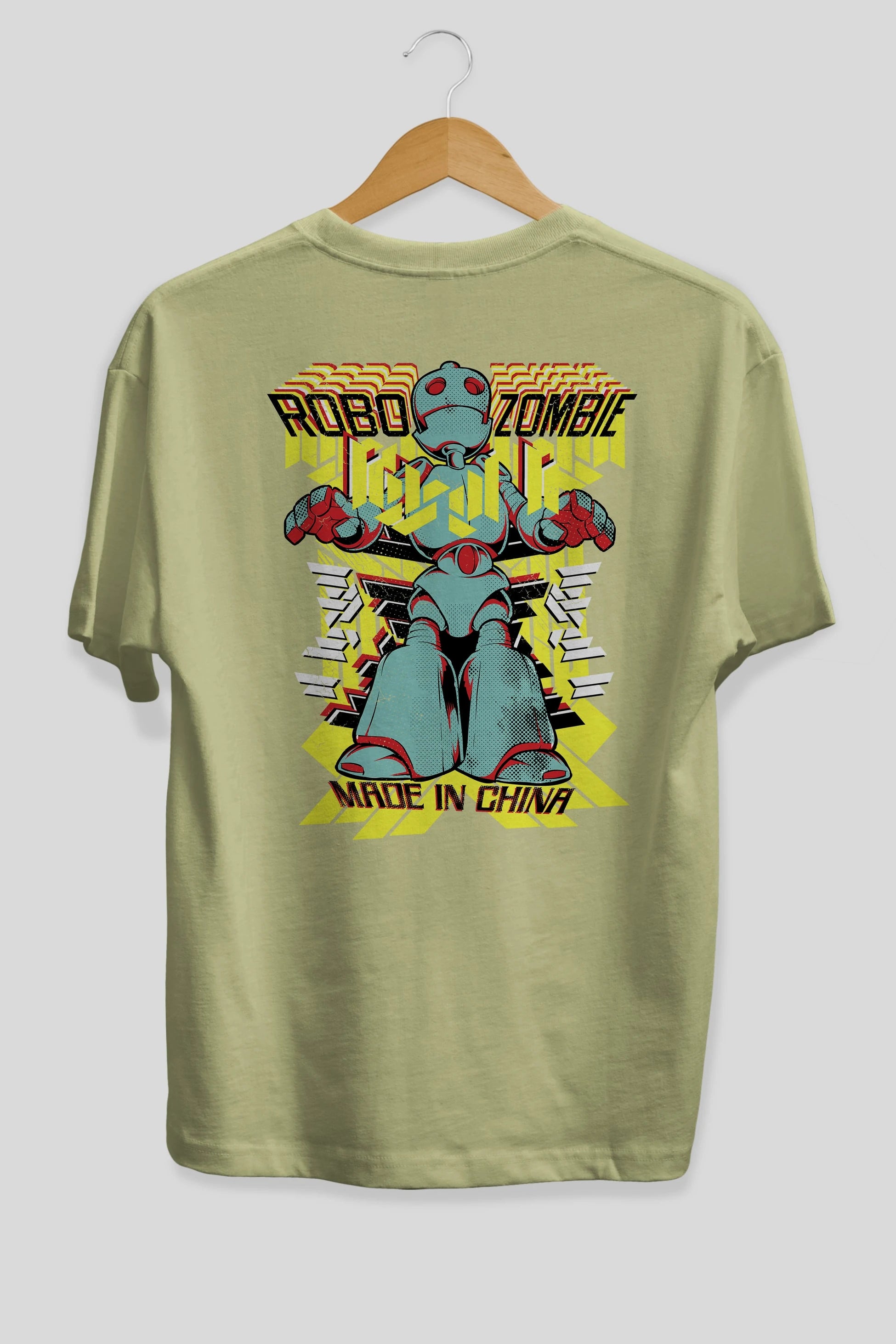 Robo Zombie Arka Baskılı Oversize t-shirt Erkek Kadın Unisex