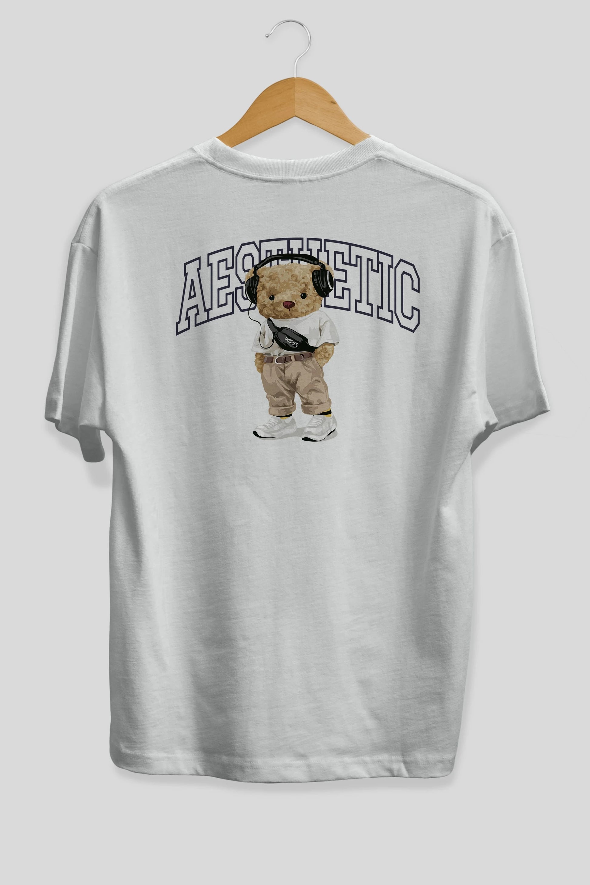 Teddy Bear Aesthetıc Arka Baskılı Oversize t-shirt Erkek Kadın Unisex %100 Pamuk