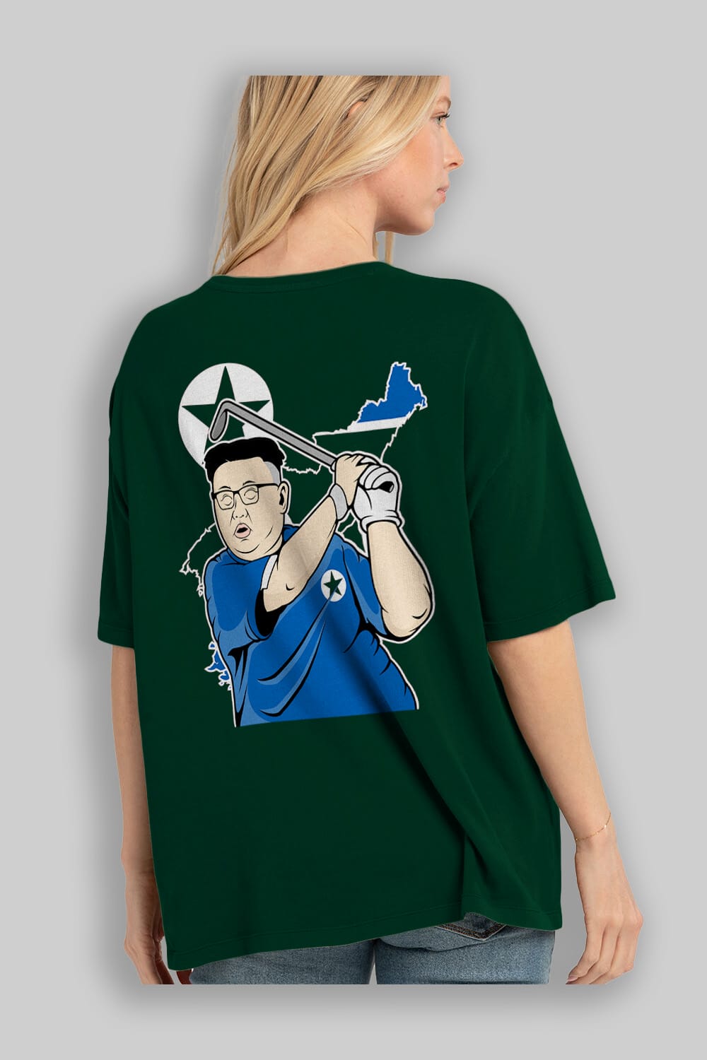 Kim Golf Arka Baskılı Oversize t-shirt Erkek Kadın Unisex %100 Pamuk tişort