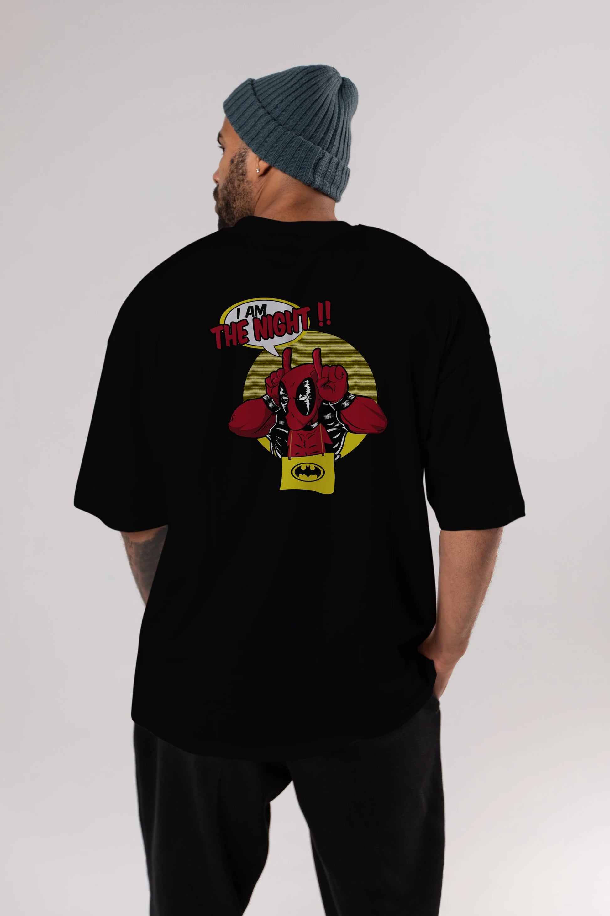 Deadpool (1) Arka Baskılı Oversize t-shirt Erkek Kadın Unisex %100 Pamuk Bisiklet Yaka tişort