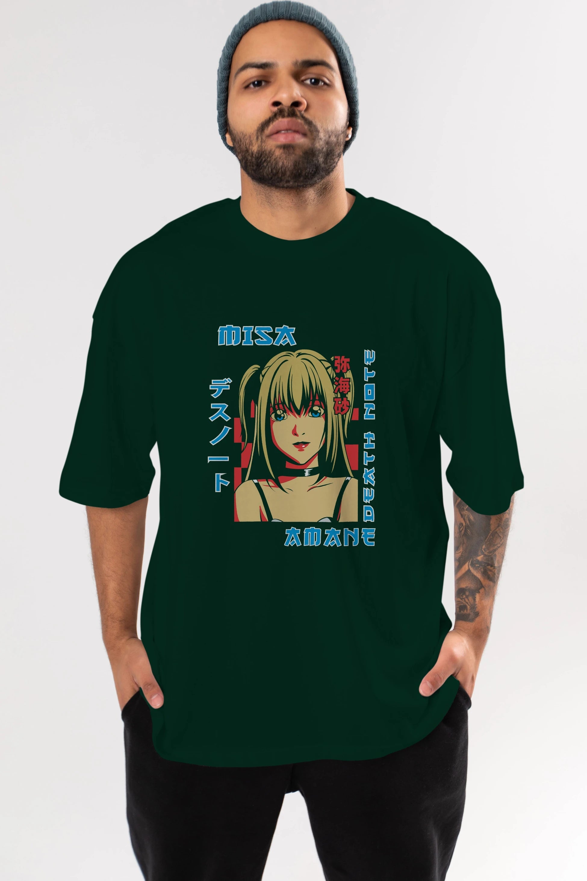 MISA-DEATH NOTE Anime Ön Baskılı Oversize t-shirt %100 pamuk Erkek Kadın Unisex