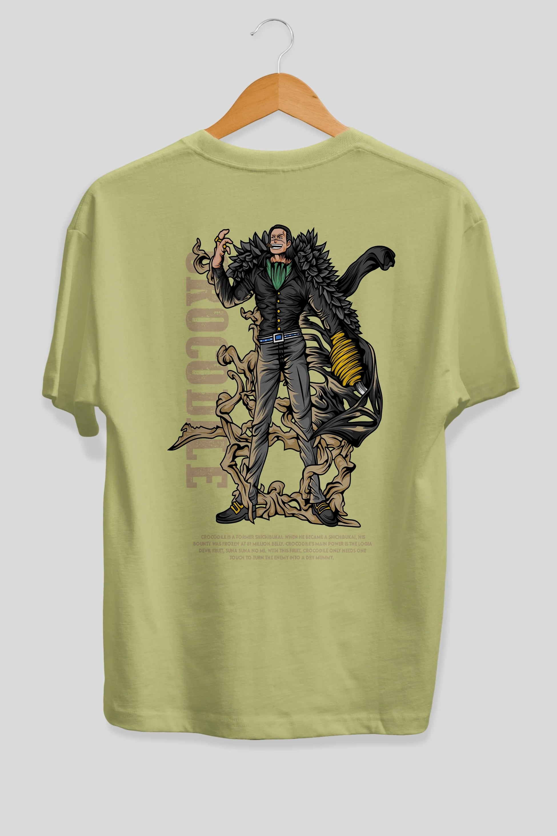 Crocodile Anime Arka Baskılı Oversize t-shirt Erkek Kadın Unisex