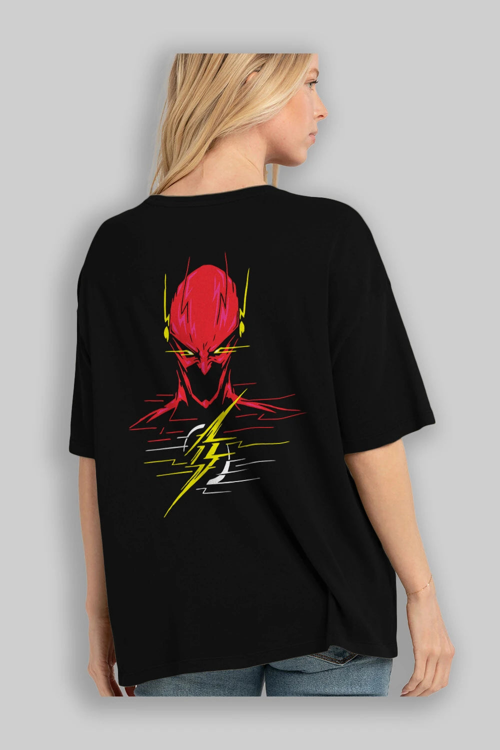 Flash Avengers (2) Arka Baskılı Oversize t-shirt Erkek Kadın Unisex %100 Pamuk Bisiklet Yaka tişort