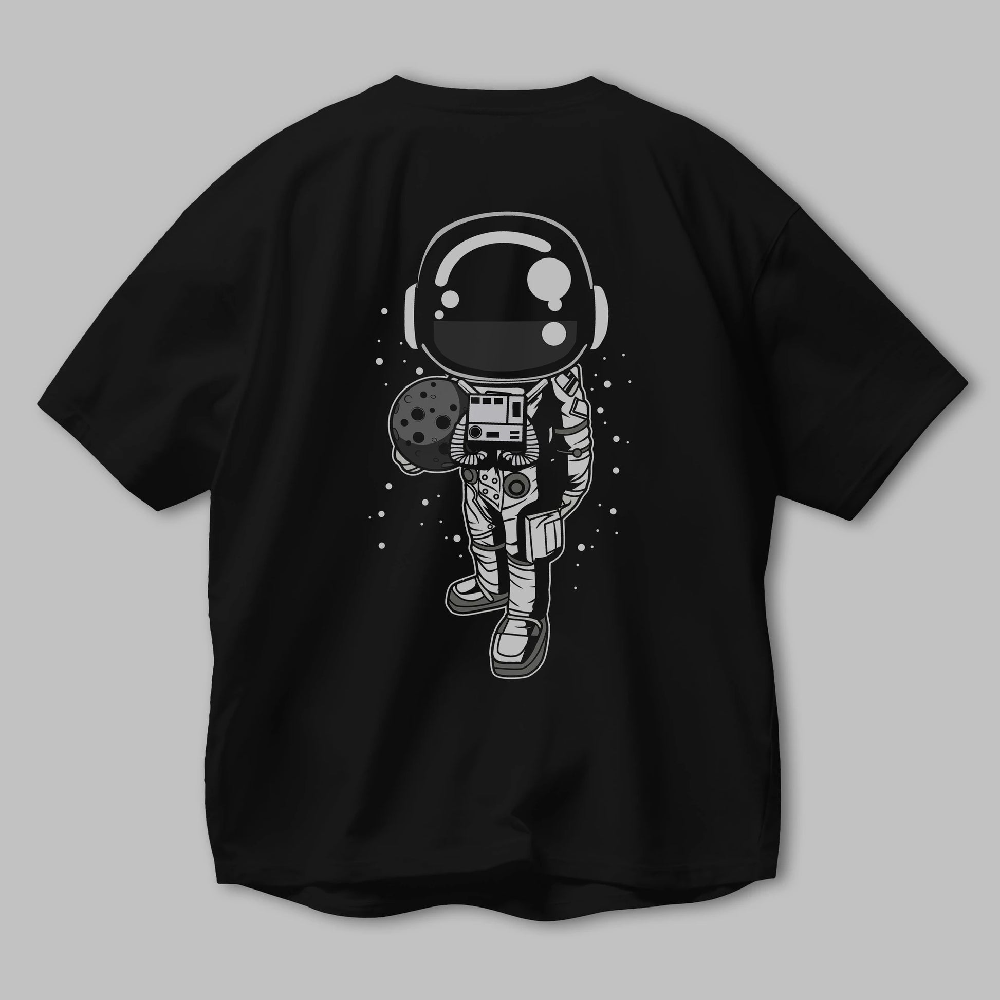 Astronaut Holding The Moon Arka Baskılı Oversize t-shirt Erkek Kadın Unisex