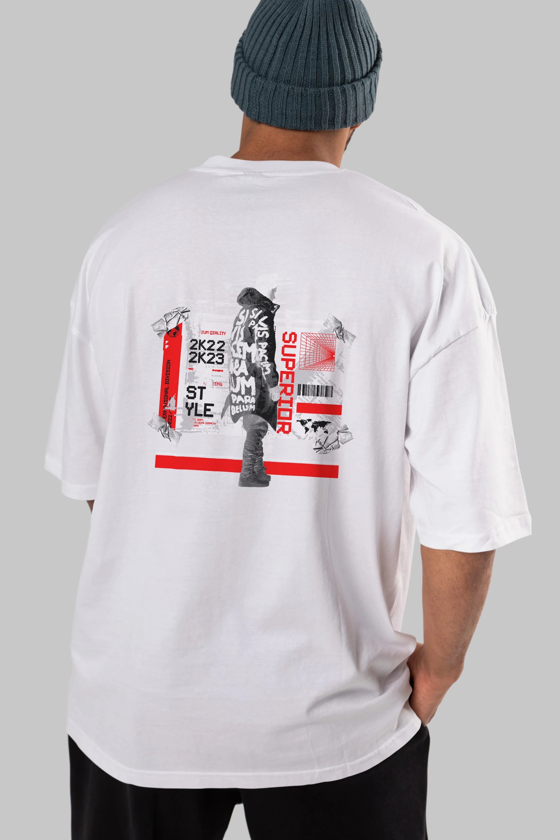 Superior Arka Baskılı Oversize t-shirt Erkek Kadın Unisex