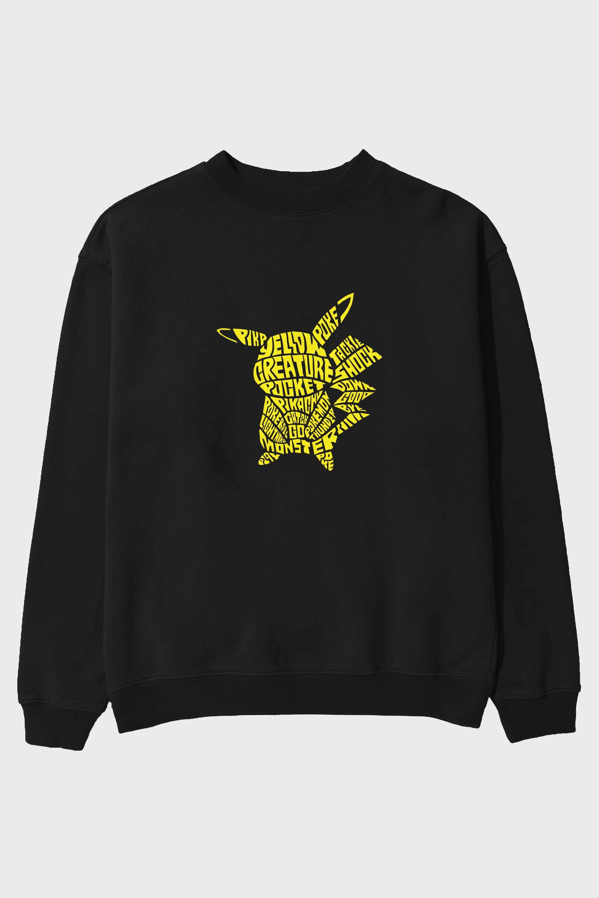 Pocket Monster Ön Baskılı Oversize Sweatshirt Erkek Kadın Unisex