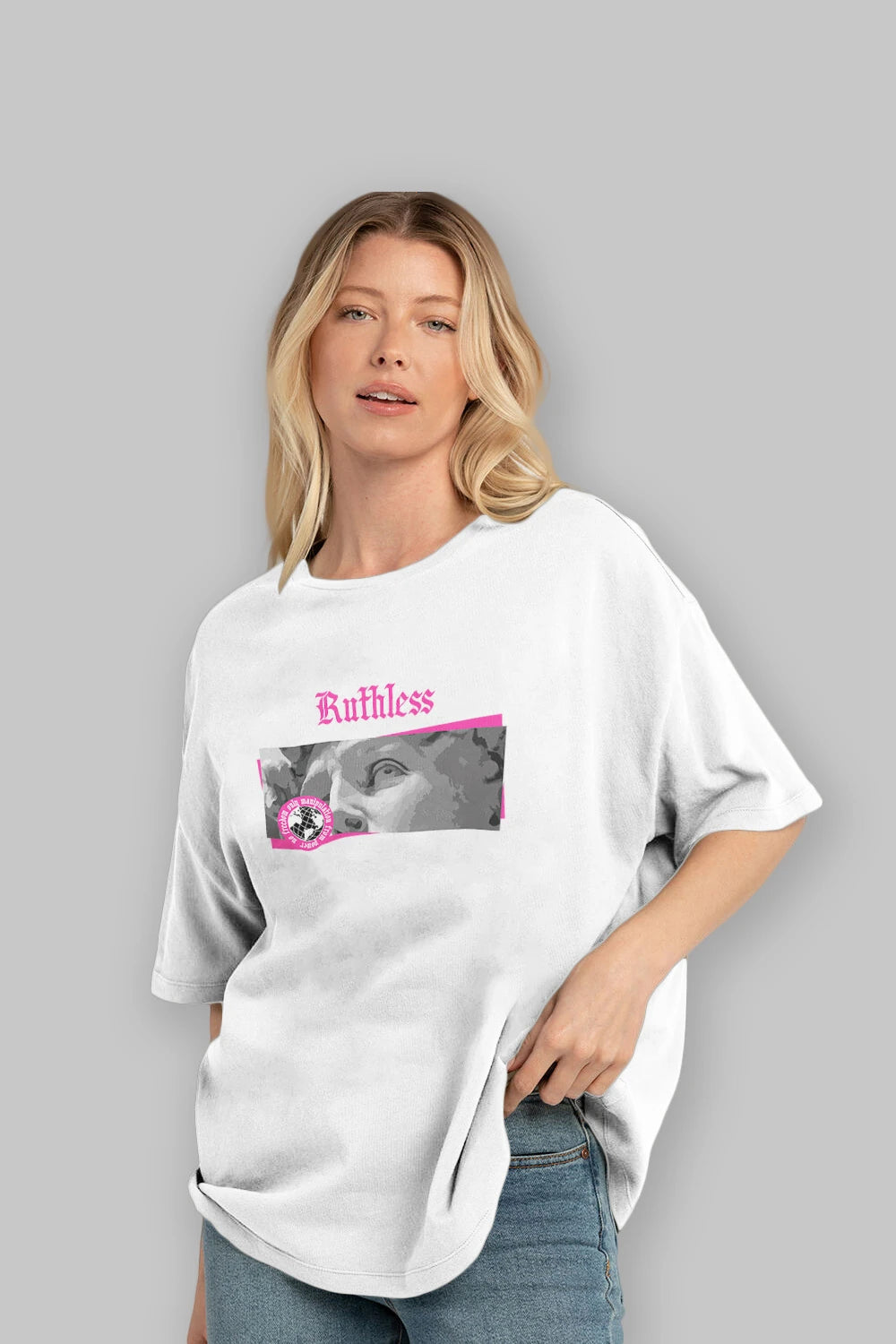 Ruthless Ön Baskılı Oversize t-shirt Erkek Kadın Unisex
