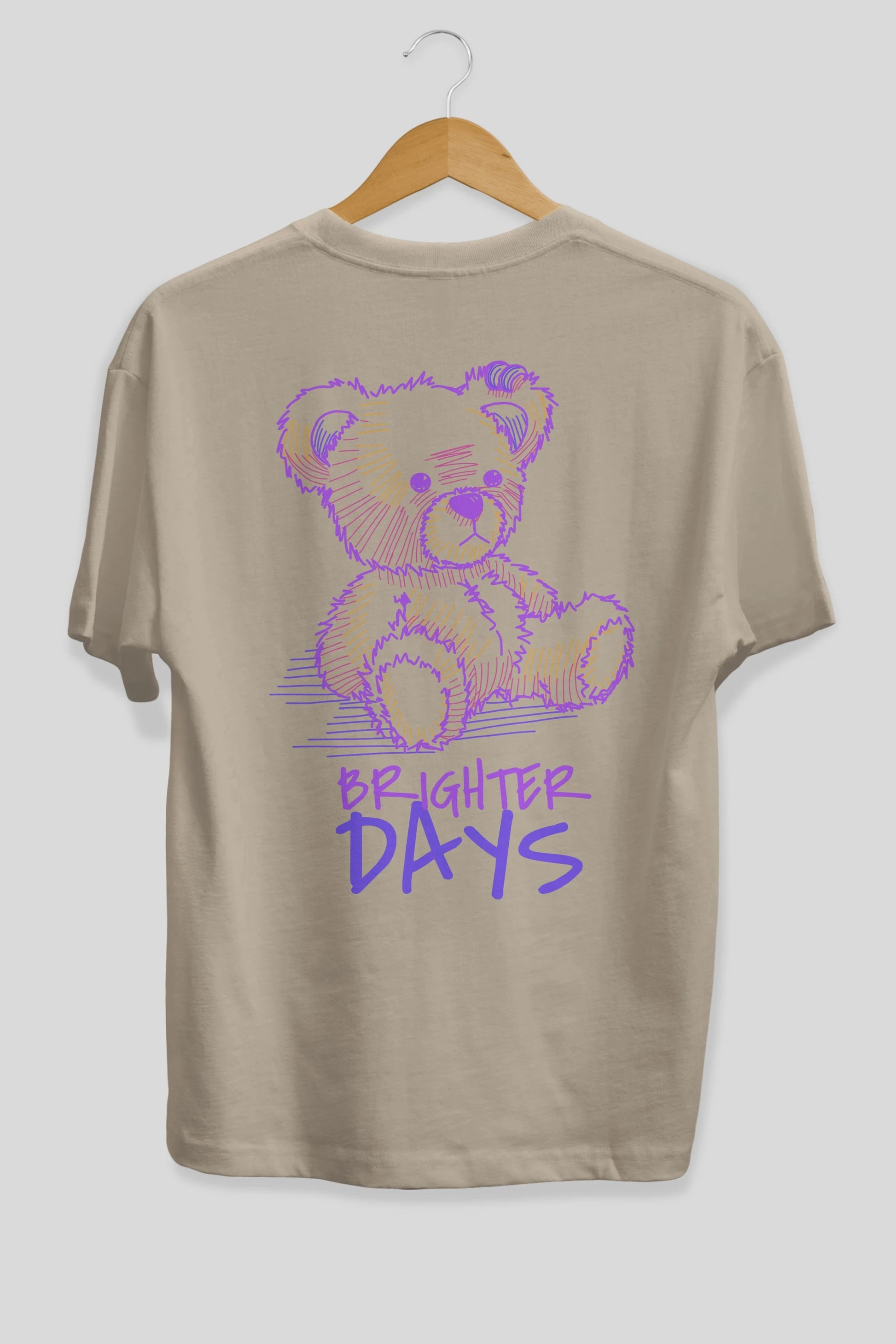 Brighter Days Arka Baskılı Oversize t-shirt Erkek Kadın Unisex